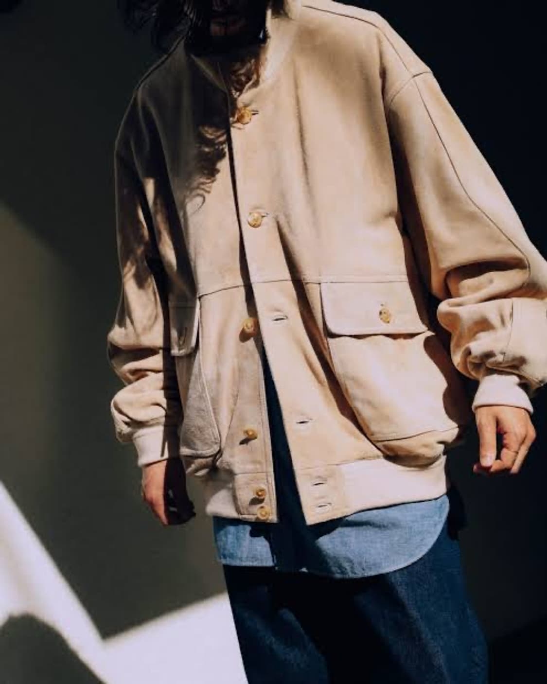 헤릴 램스킨 스웨이드 블루종 24aw 상품이미지3