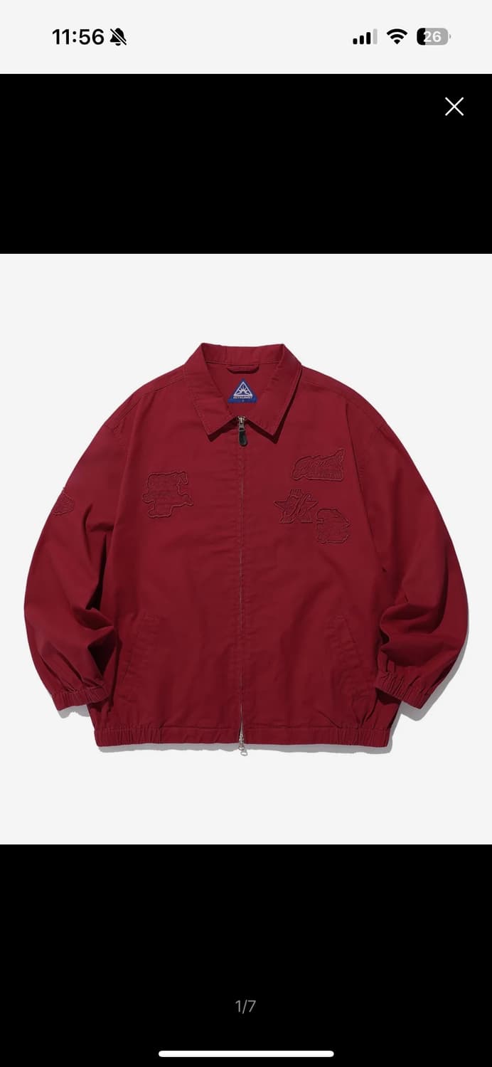 이스트쿤스트 WASHED ZIP-UP WORK JACKET_RED 상품이미지1
