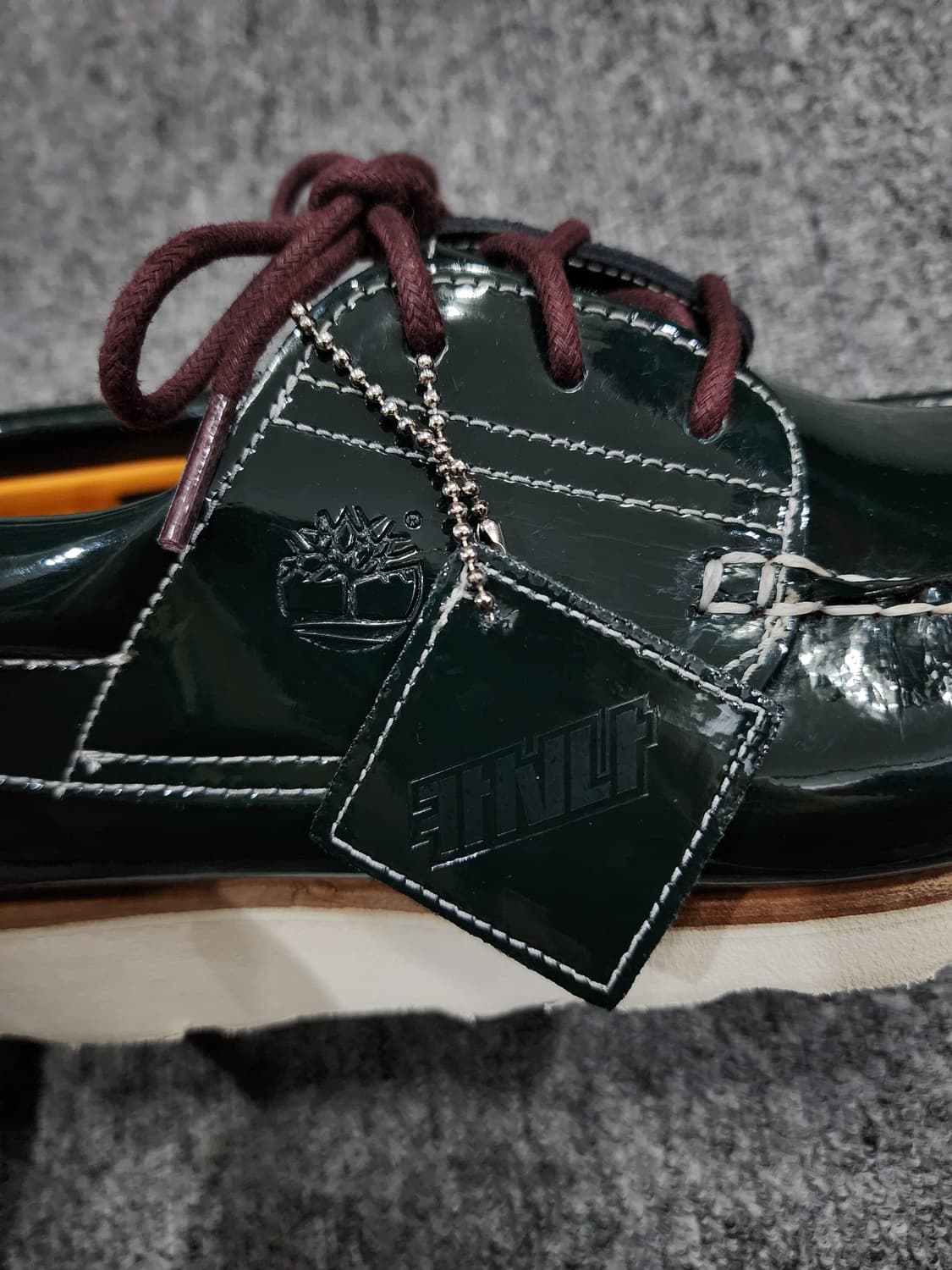 카시나 x 팀버랜드 3아이 웨지 비브람 다크 그린 보트슈즈 270 상품이미지9