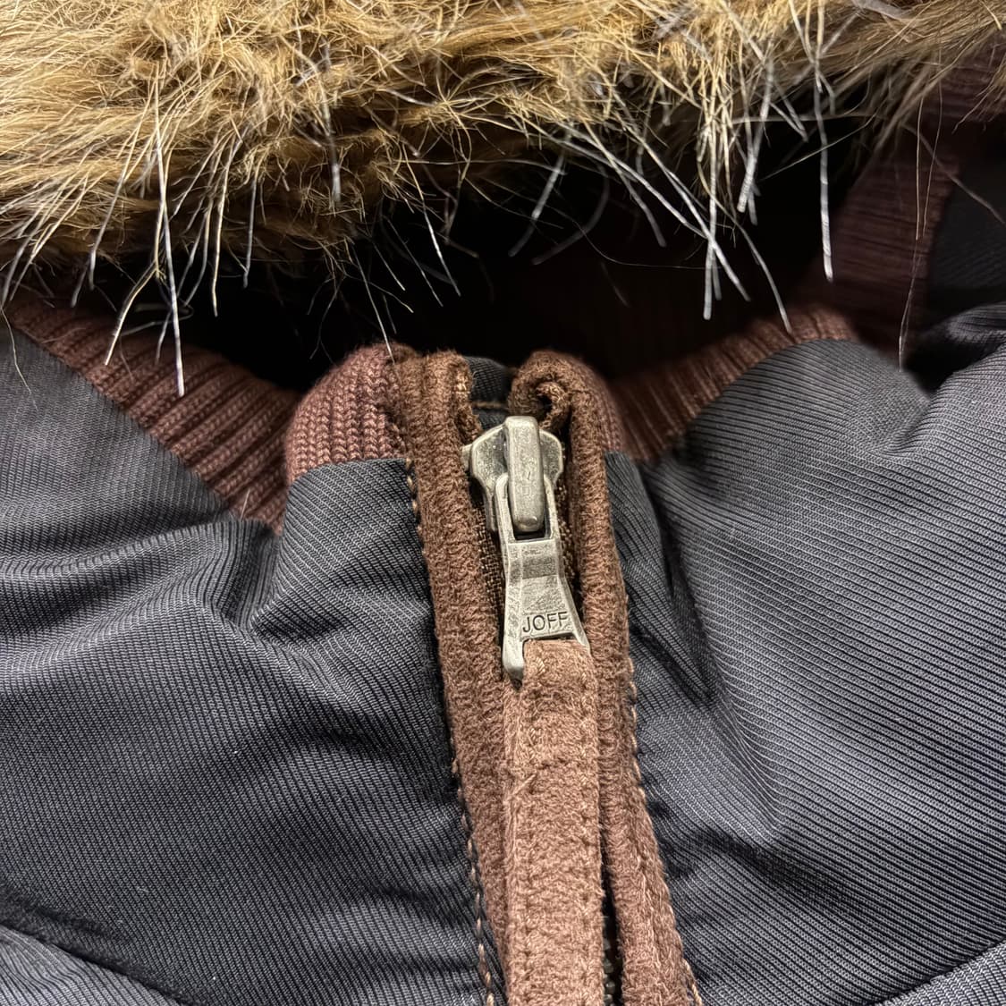 [100] JOFF 빈티지 후드 퍼 블랙 패딩 점퍼 B495 상품이미지4