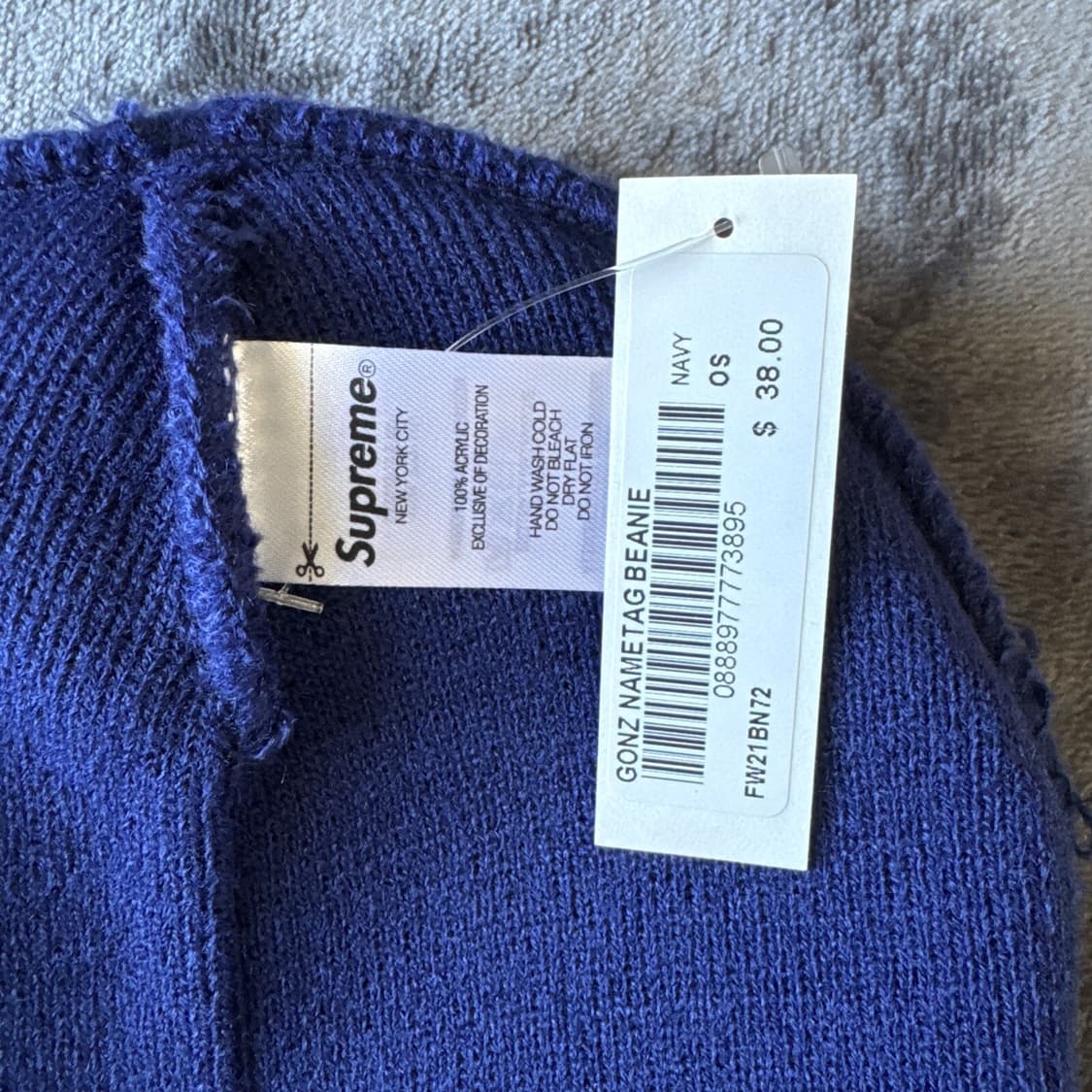 21FW 슈프림 곤즈 네임택 비니 네이비 상품이미지3