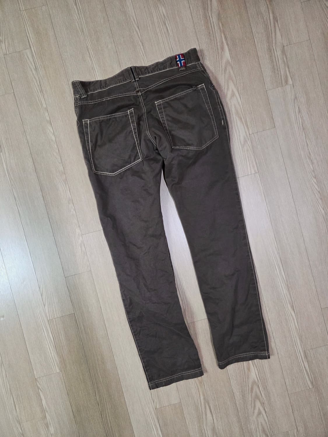 나파피리 브라운 스티치 스트레이트 핏 코튼 팬츠 상품이미지7