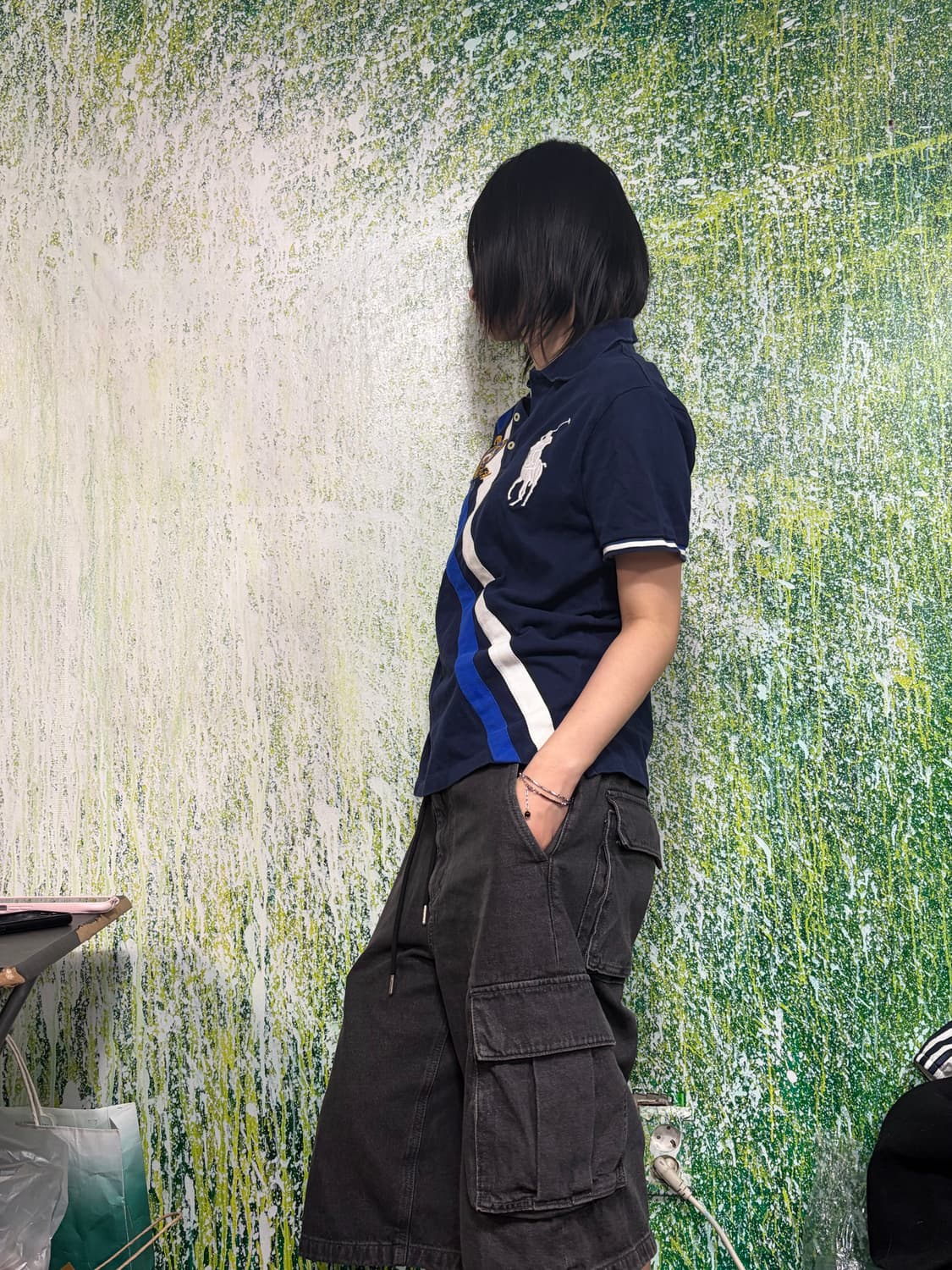 폴로 빅포니 치프키프 자수 네이비 반팔 카라 티셔츠 M  상품이미지3