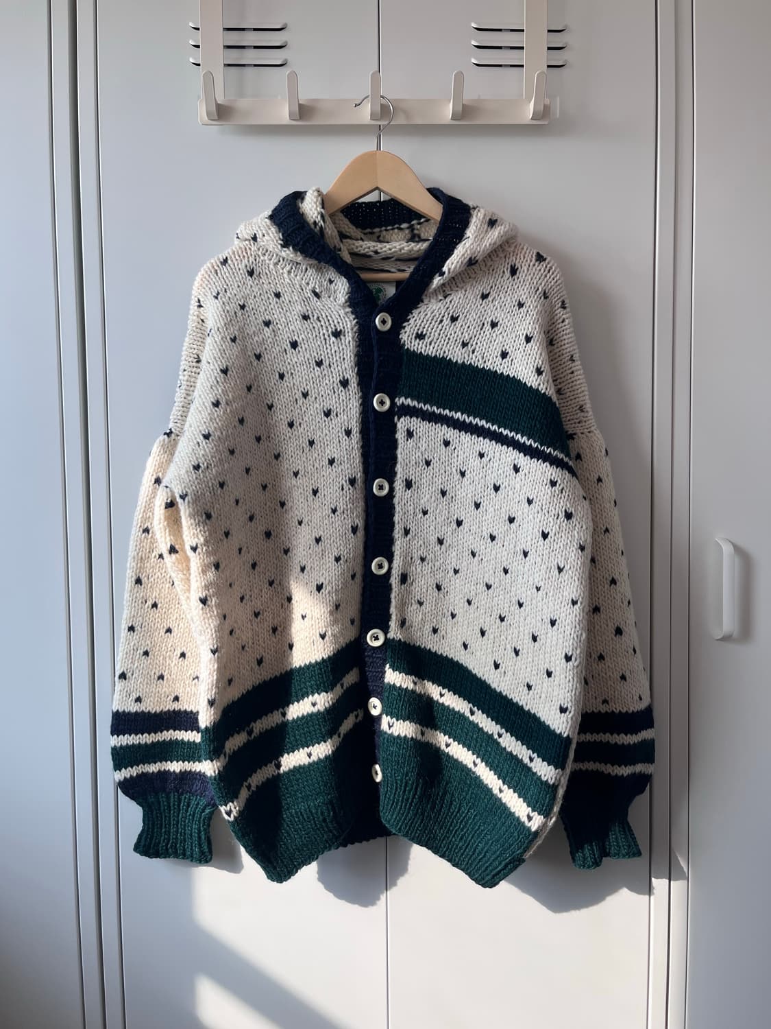 Nigel cabourn 하트 코위찬 헤비 울니트 후드집업 상품이미지2