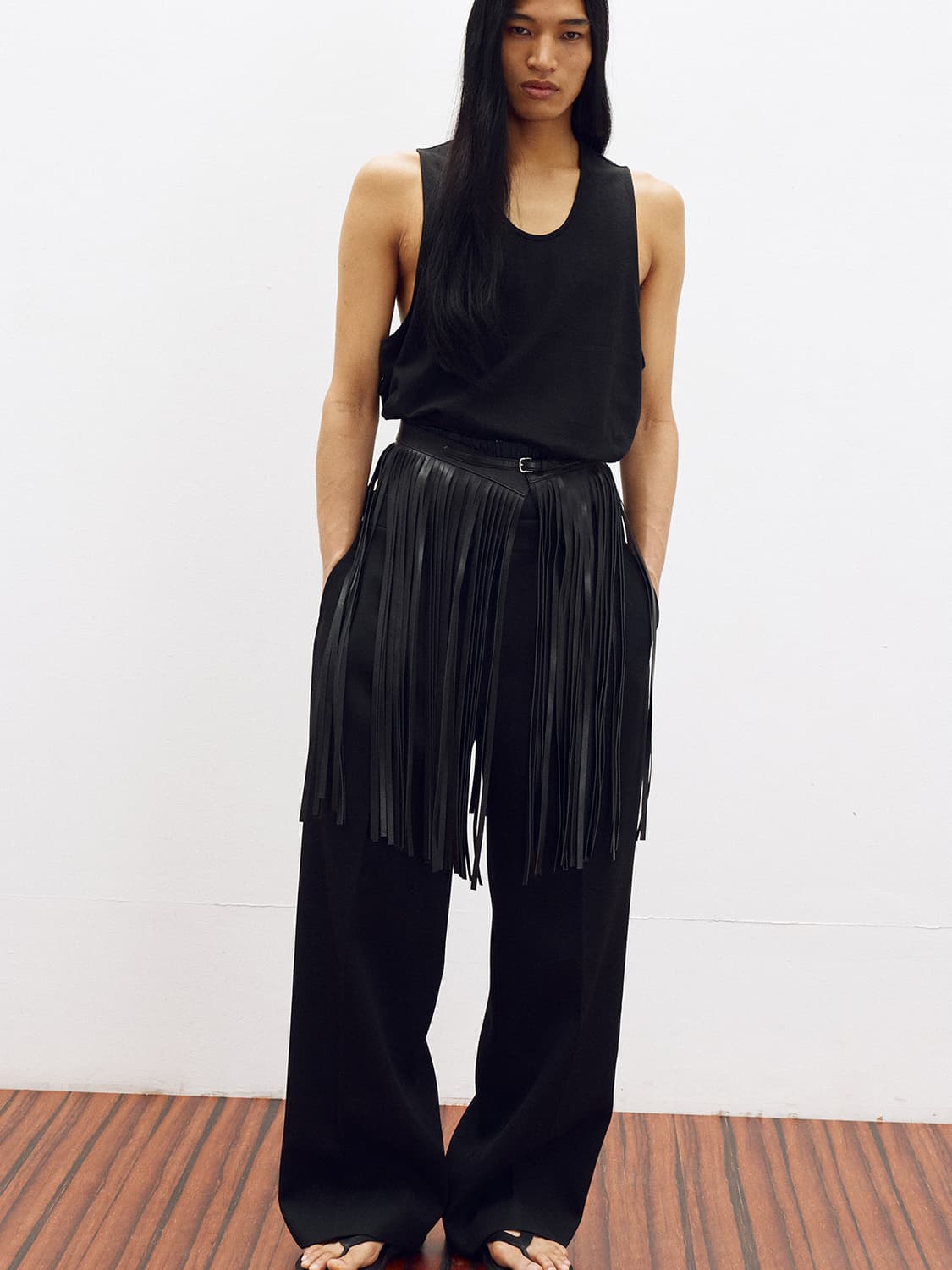 렉토 25SS 와이드 밴딩 루즈핏 스웻팬츠 블랙 상품이미지2