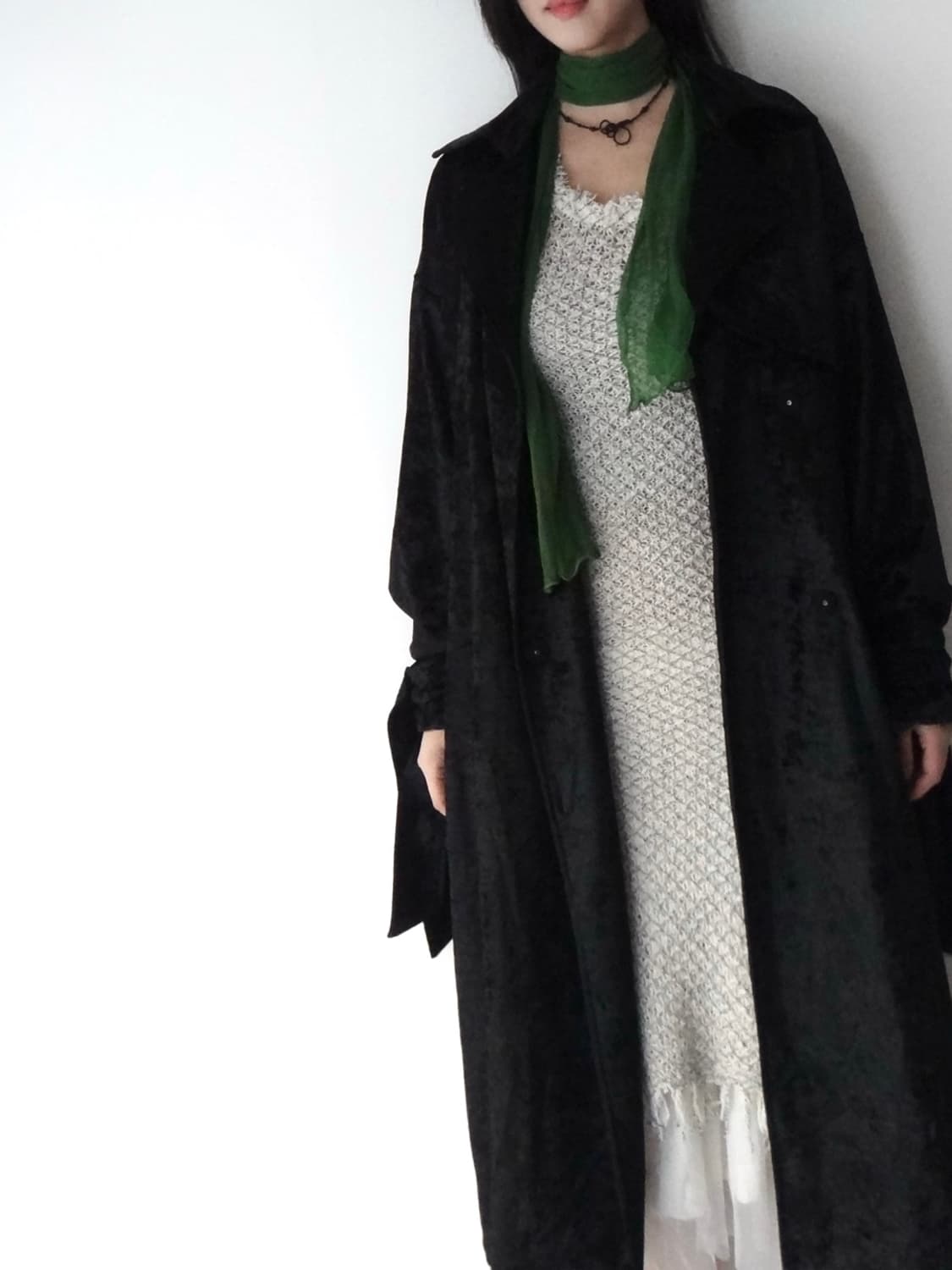 Velvet hunt long jacket / black 상품이미지9