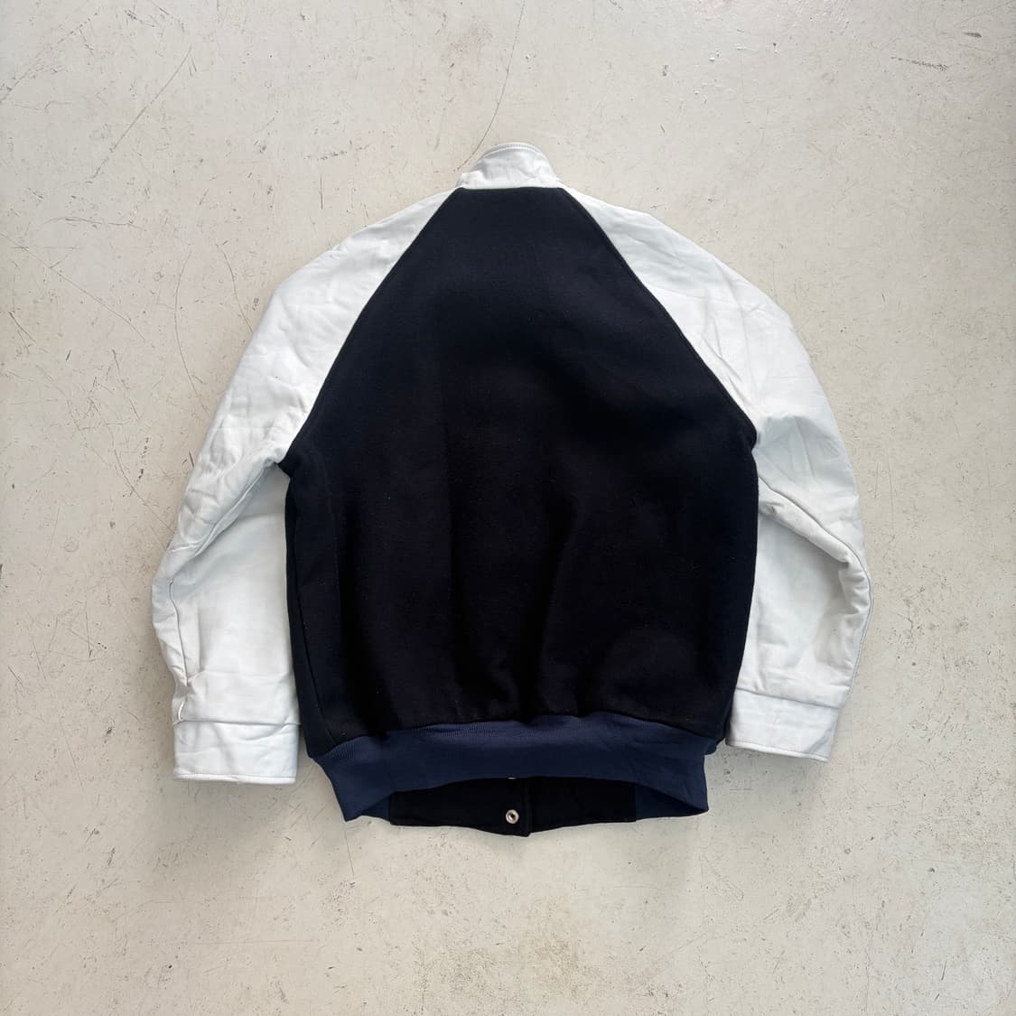 90s Logos in Motion 빈티지 울 레더 바시티 자켓 38 상품이미지7