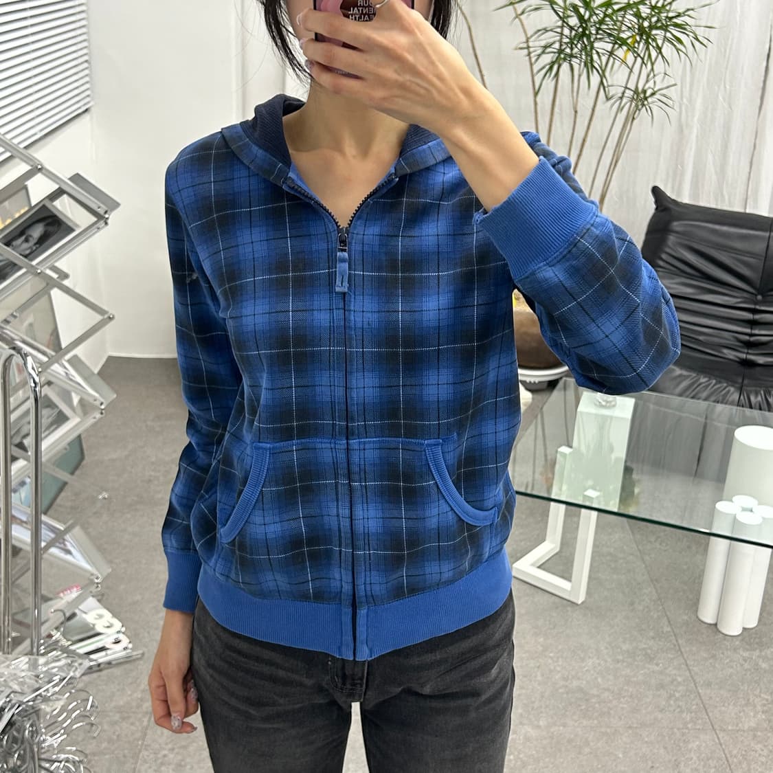 유니클로 배색 후드집업 상품이미지3