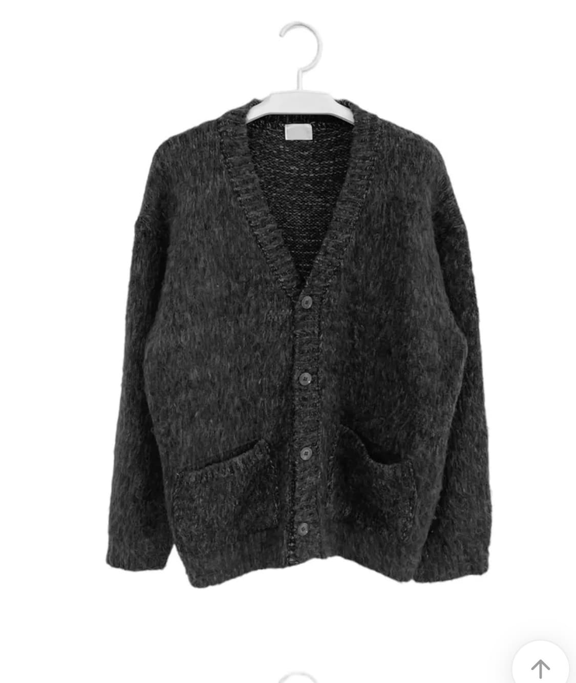 니트 오버핏 가디건 차콜 상품이미지5