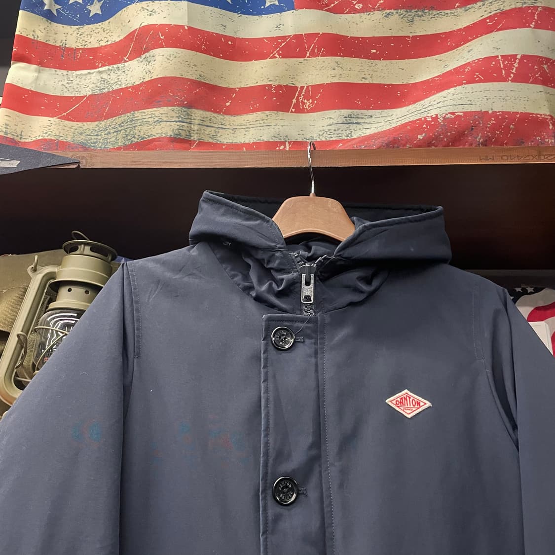 10s 단톤 후드 버튼 집업 네이비 다운 자켓 N205 상품이미지3