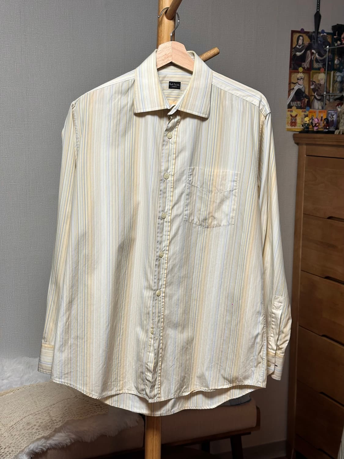 폴스미스 바코드 스트라이프셔츠 15 1/2 옐로우 상품이미지1