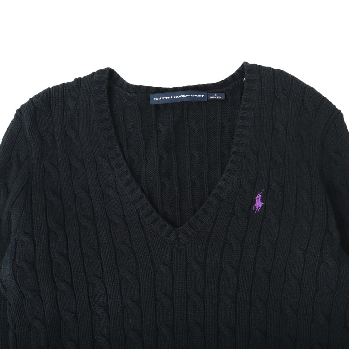 폴로 랄프로렌 다크네이비 케이블 브이넥 니트 스웨터 상품이미지2