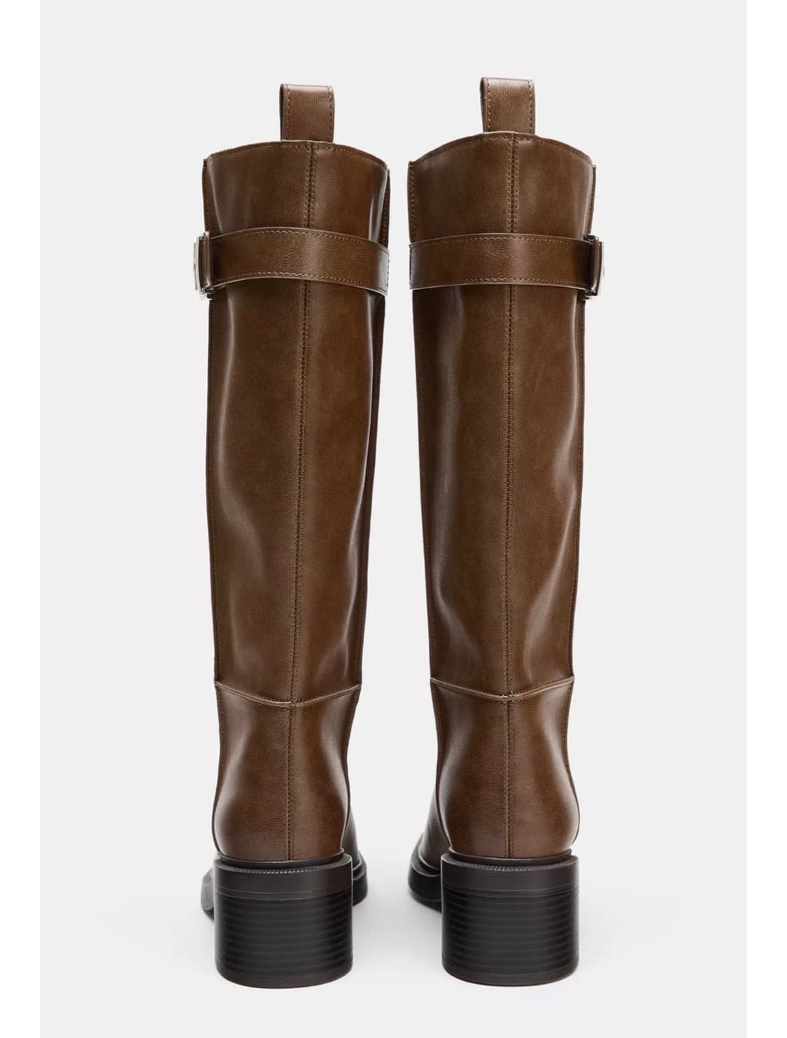 자라 브라운 스티치 버클 롱 부츠 미사용품 상품이미지3