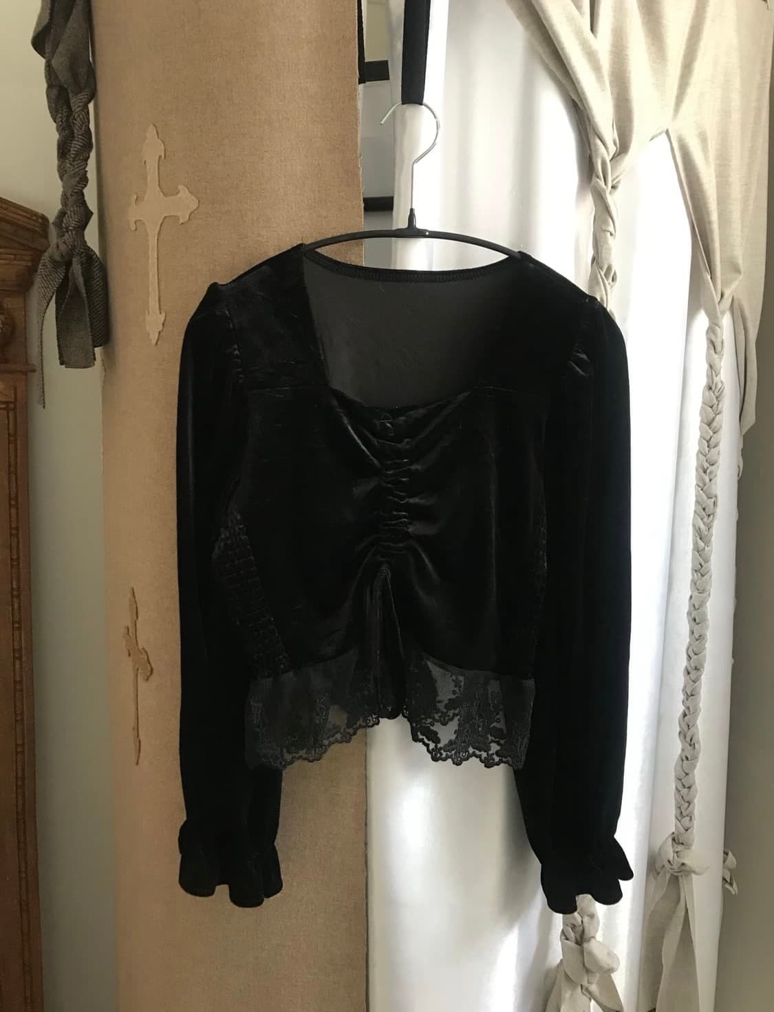vintage velvet lace top 상품이미지6