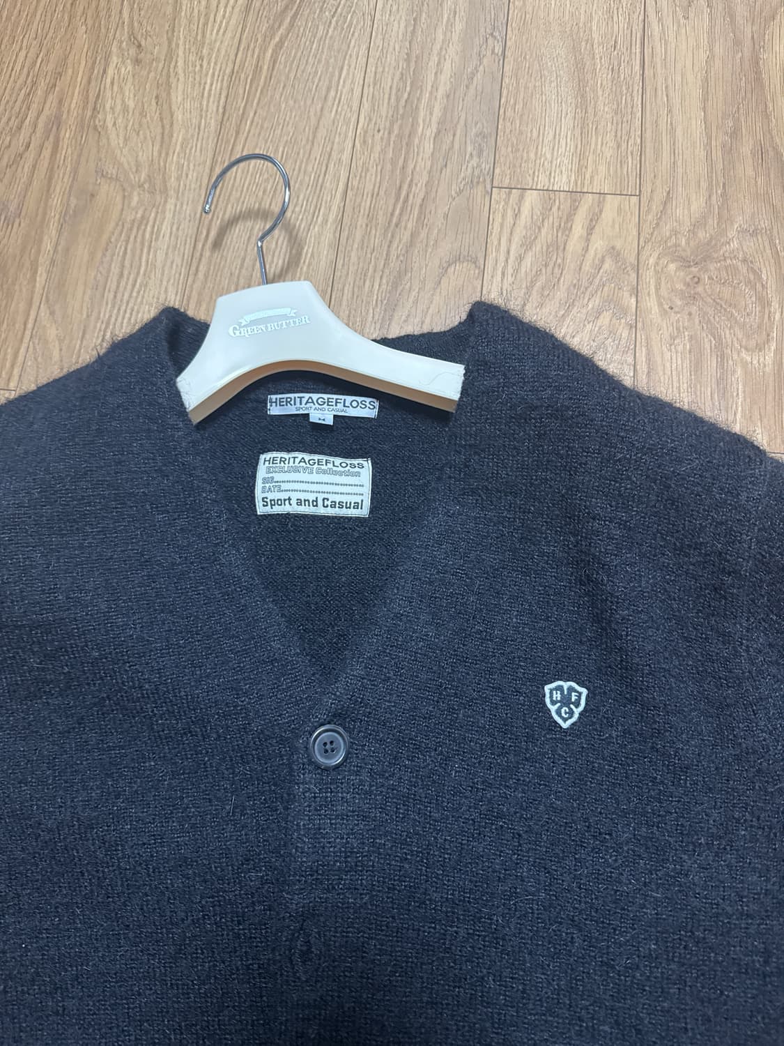 헤리티지 플로스 알파카 모헤어 가디건 블랙 m 상품이미지2