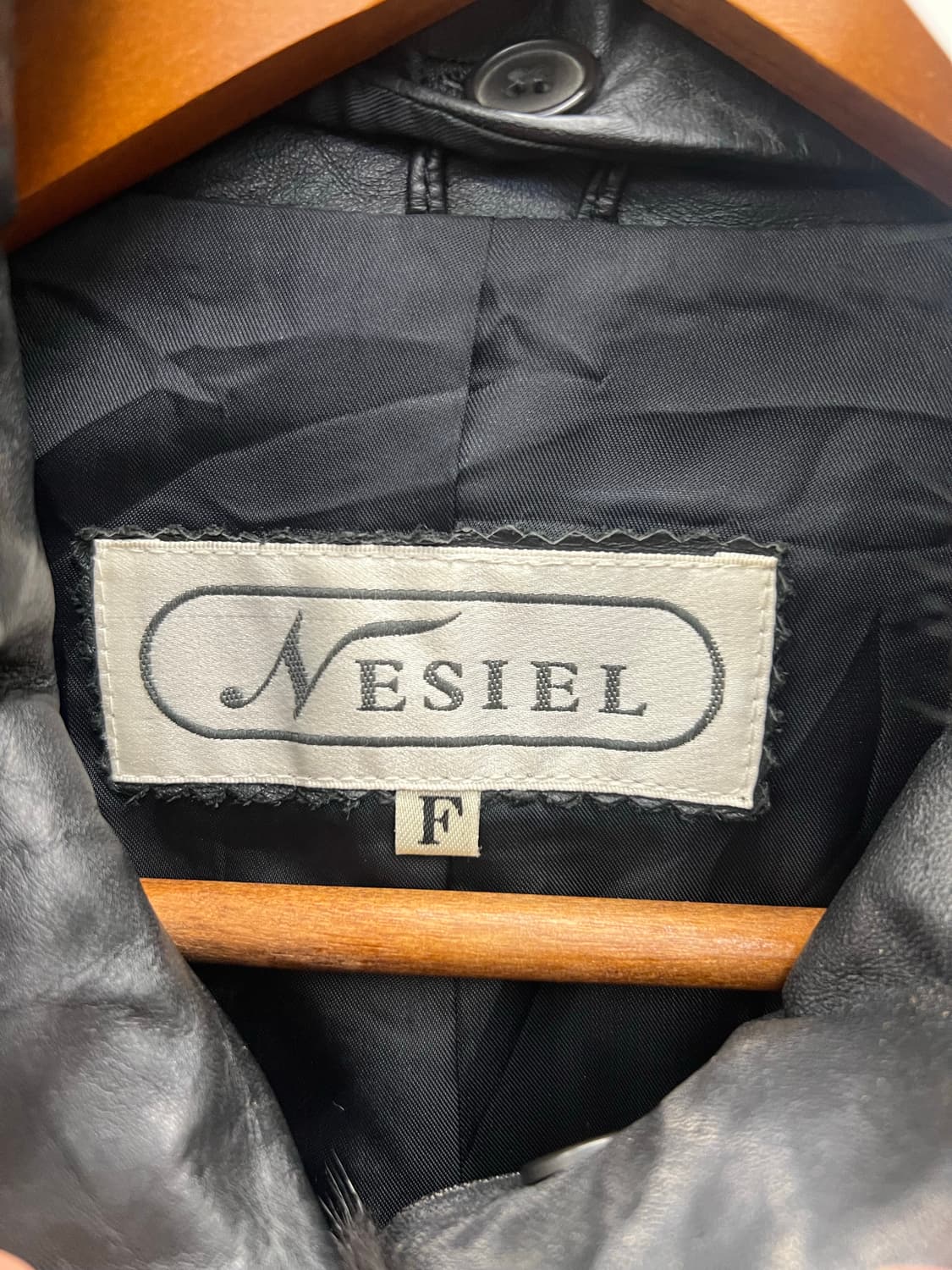 90s Vintage Real Leather Coat with Mink  상품이미지3