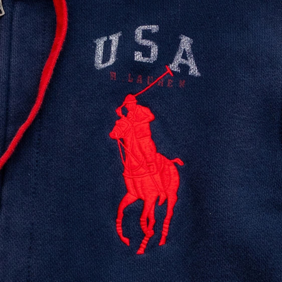 폴로 랄프로렌 빅포니 USA 플래그 후드집업 네이비 상품이미지3