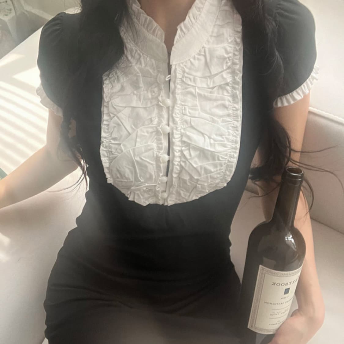 블랙 차이나 원피스/지뢰계/스나계/스젠 상품이미지1
