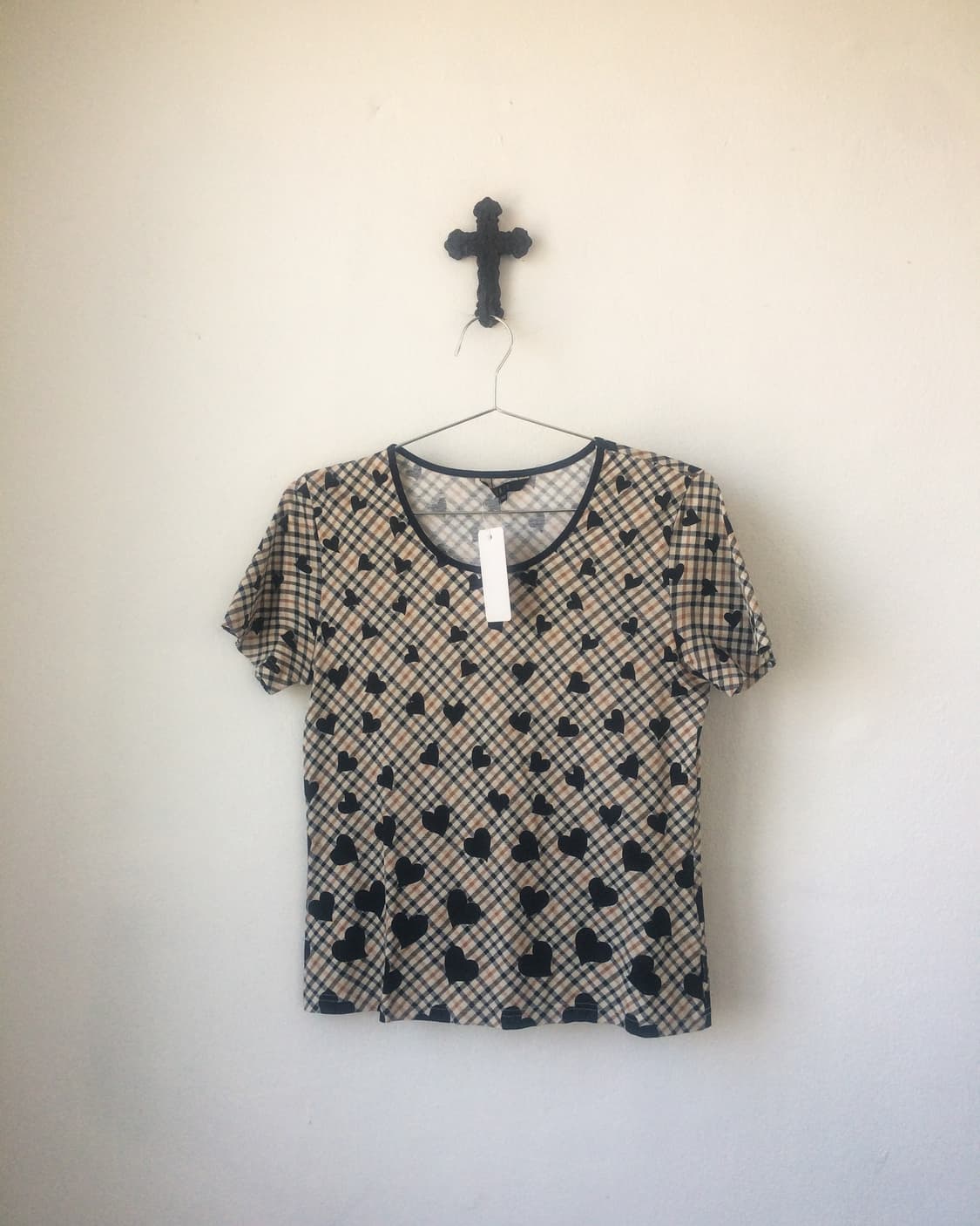 Daks heart check pattern t shirt 상품이미지1