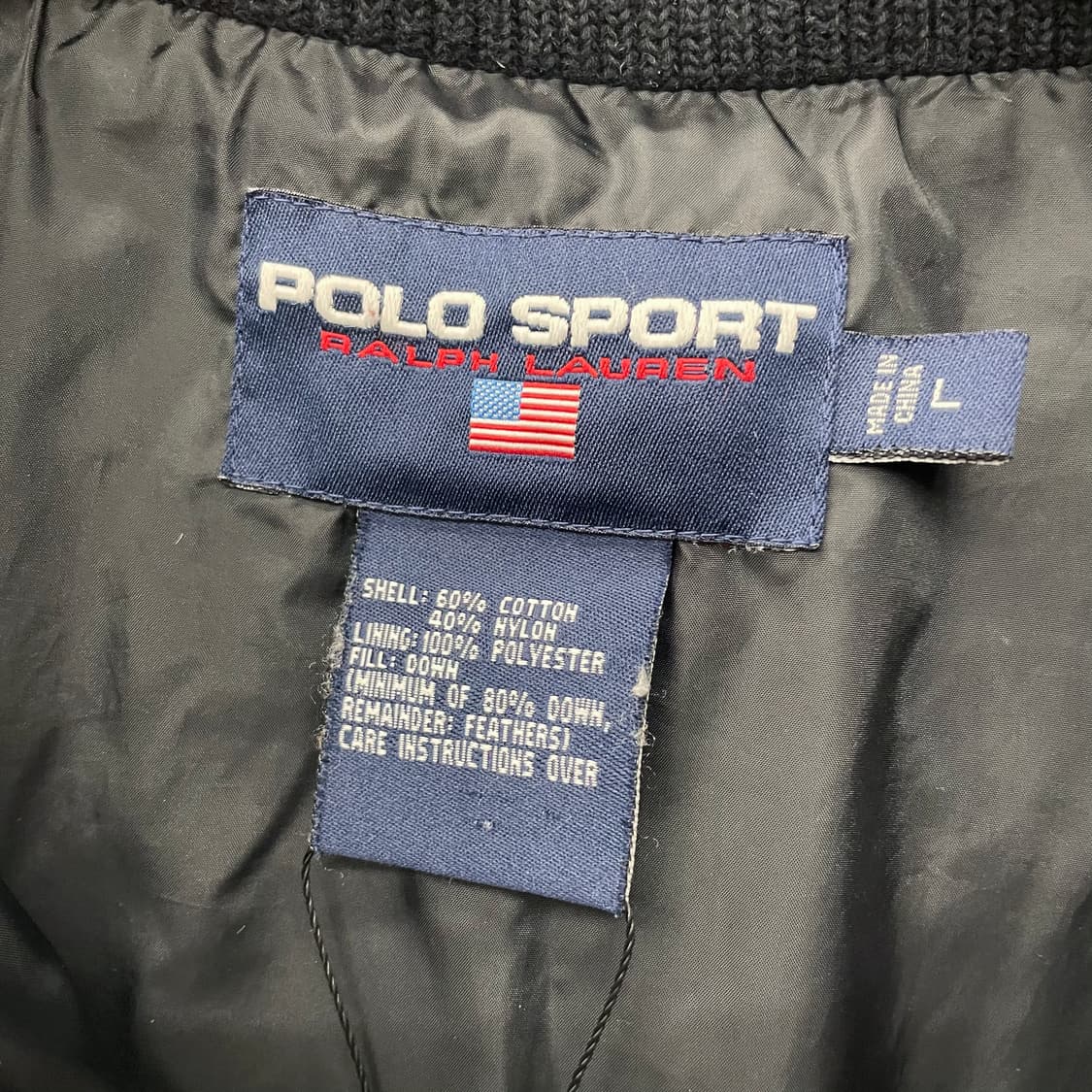 90s 폴로 스포츠 후드 내장 다운 푸퍼 화이트 패딩 자켓 N203 상품이미지10