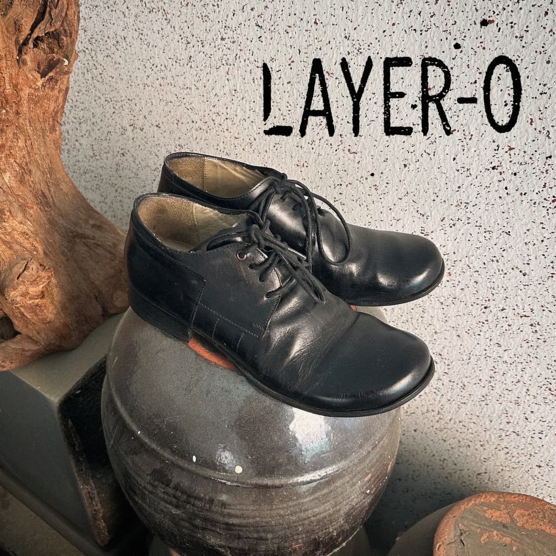 Layer-0 Plain Derby Black Leather 상품이미지1