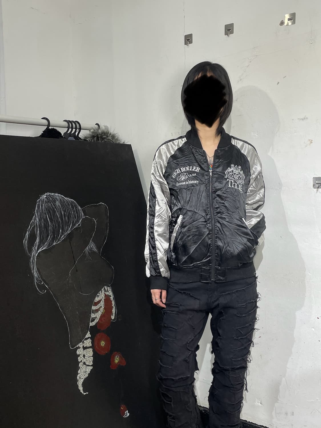 Jpn 일본 빈티지 Japan 해골 자수 스카잔 오버핏 스카쟌 M 상품이미지2