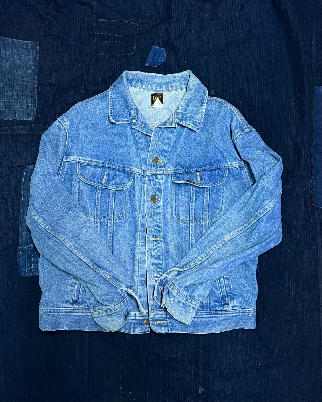 80's Lee x 하드록 카페 데님 트러커 자켓 L 상품이미지1