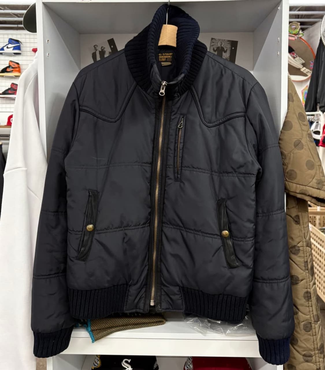 M) 지스타 로우 크롭 넥 점퍼 상품이미지1