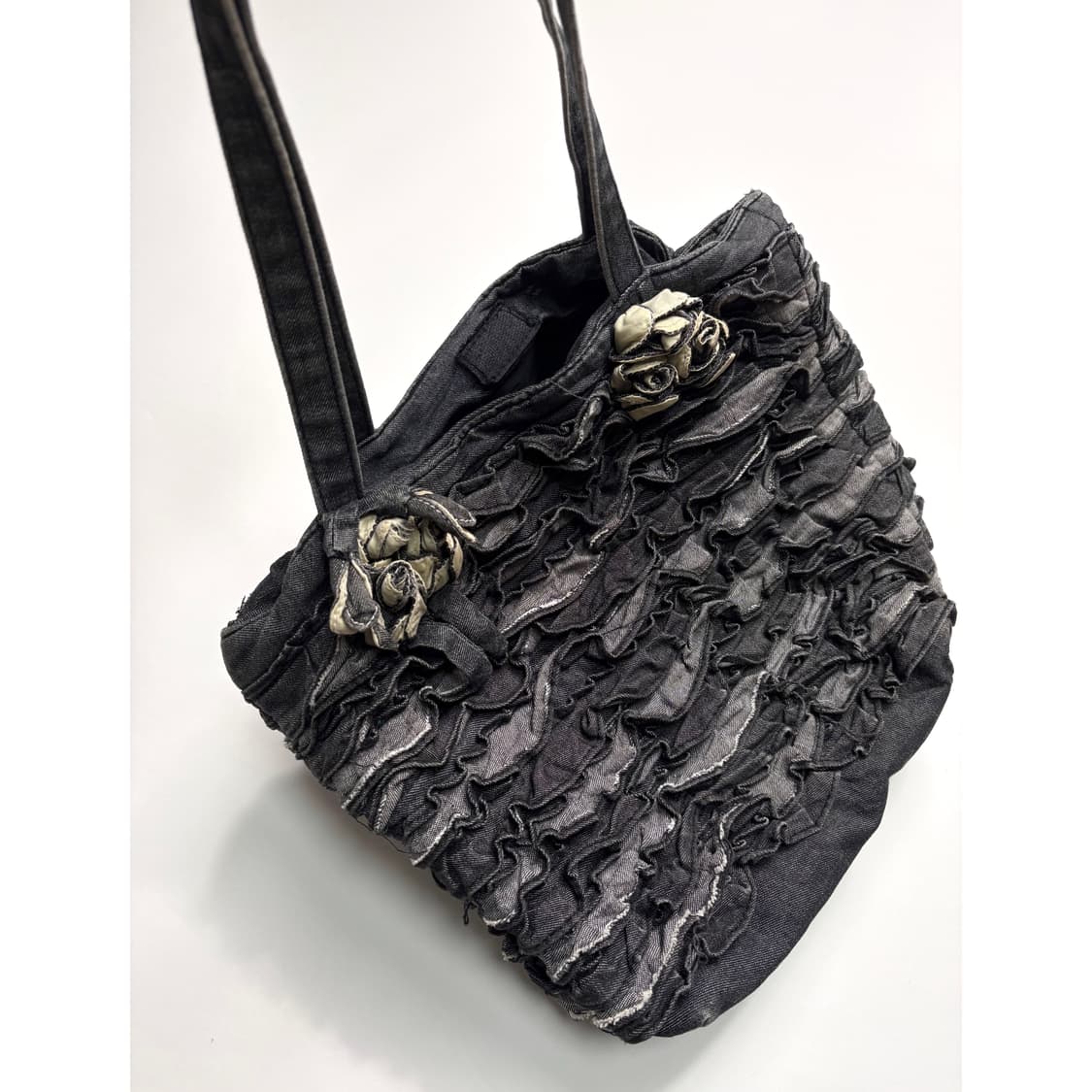 Ruffle Denim Tote Bag 상품이미지8