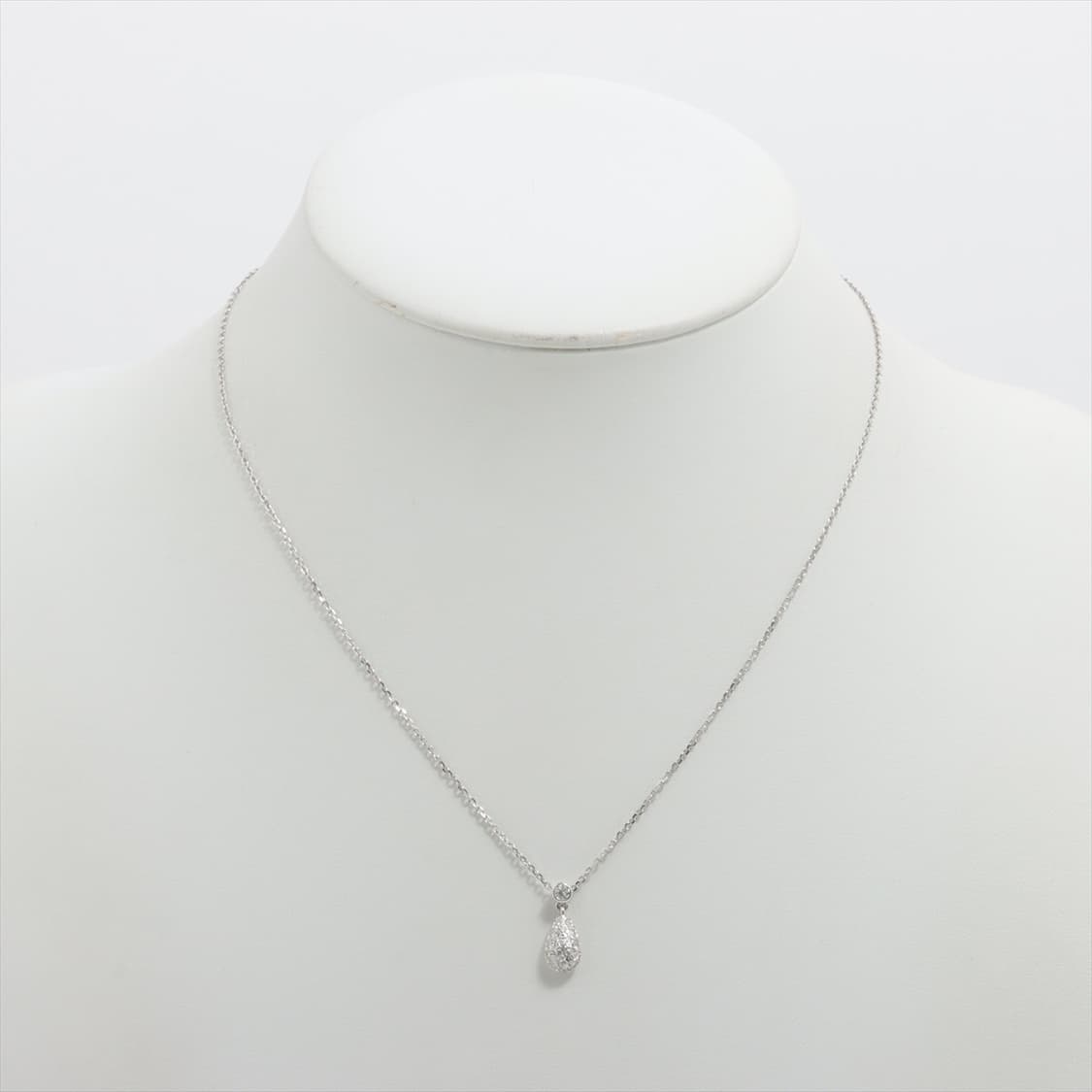 미키모토 천연다이아몬드 0.27캐럿 18K 화이트골드 드롭 펜던트 목걸이 상품이미지5
