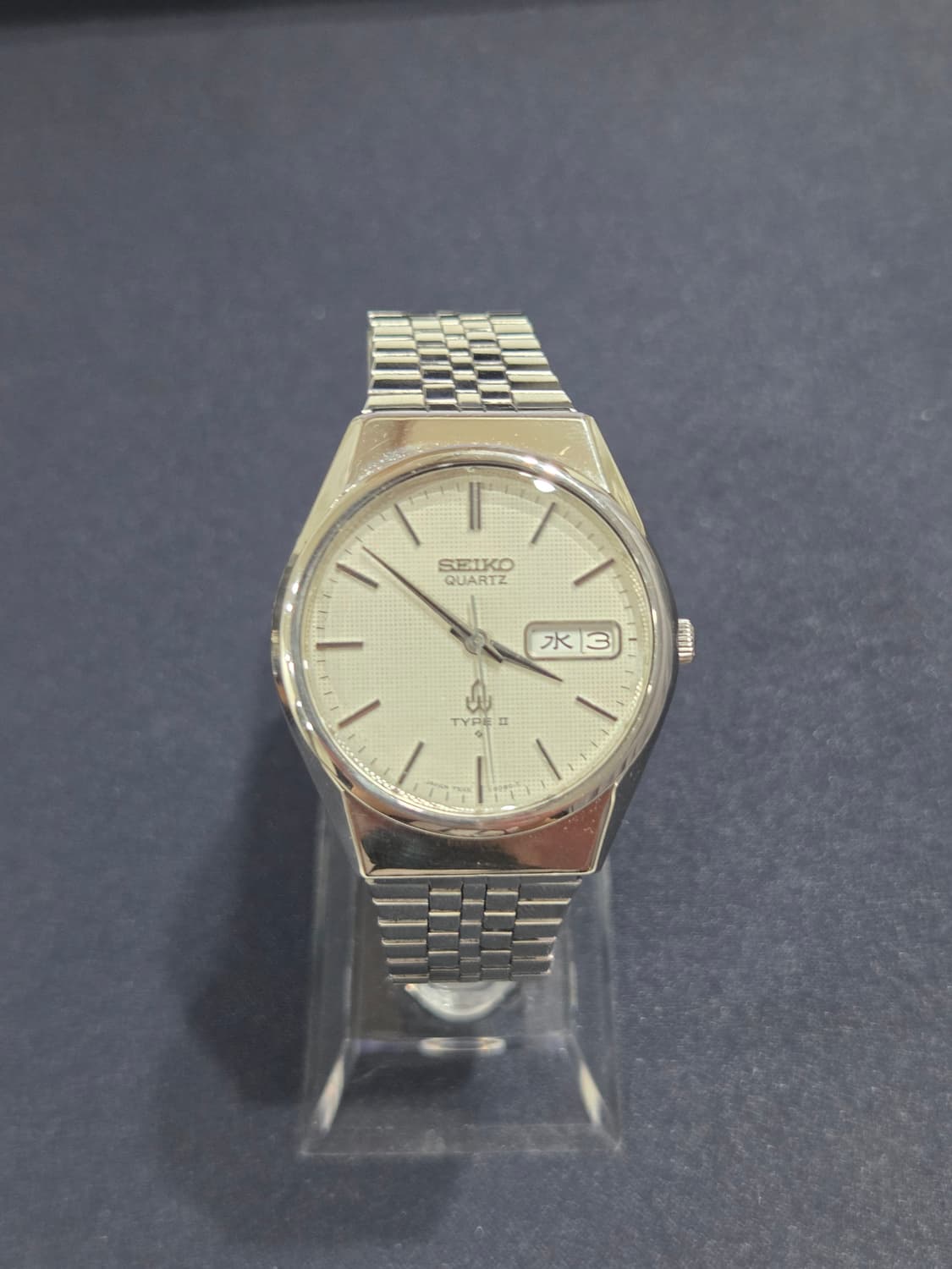 빈티지 세이코 쿼츠 타입 2 (SEIKO TYPE II) - 격자 화이트 상품이미지2