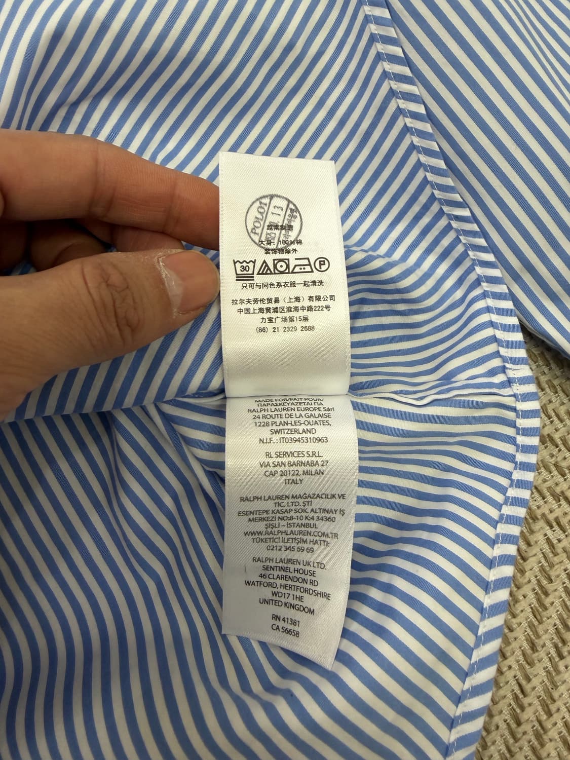 새제품) 폴로랄프로렌 신형 정품 스트라이프 셔츠 M 상품이미지8