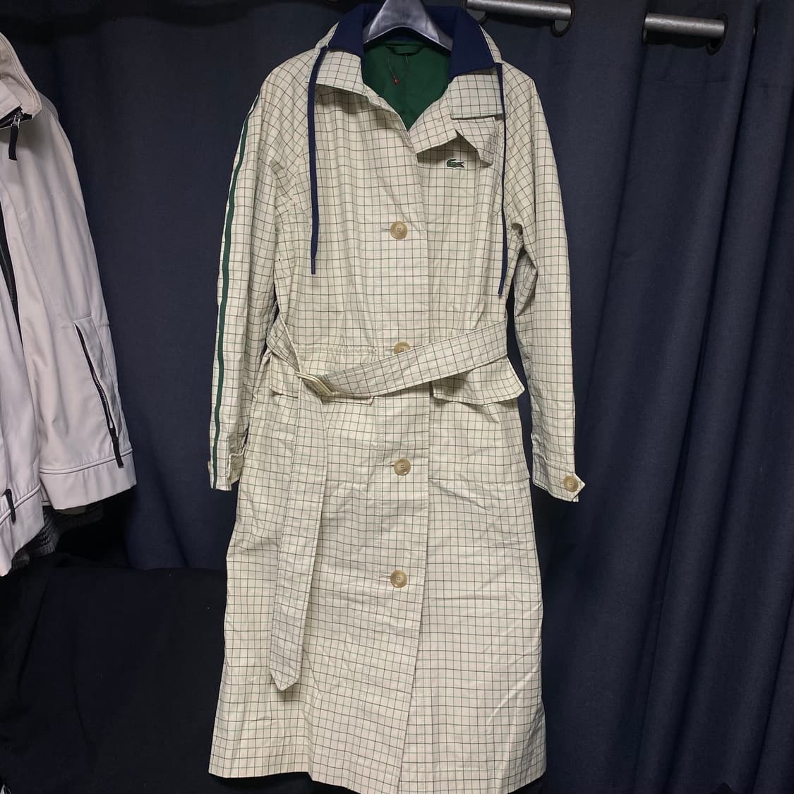 라코스테 벨티드 체크 트렌치코트 34 상품이미지1