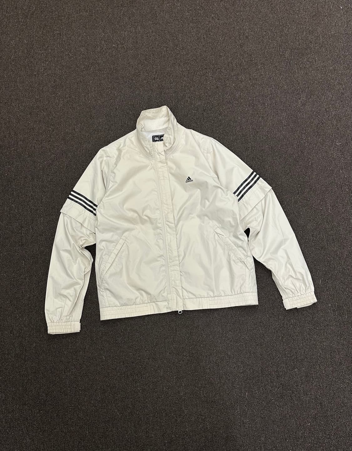 S)Adidas 빈티지 여성 투웨이 화이트 윈드 브레이커 상품이미지4