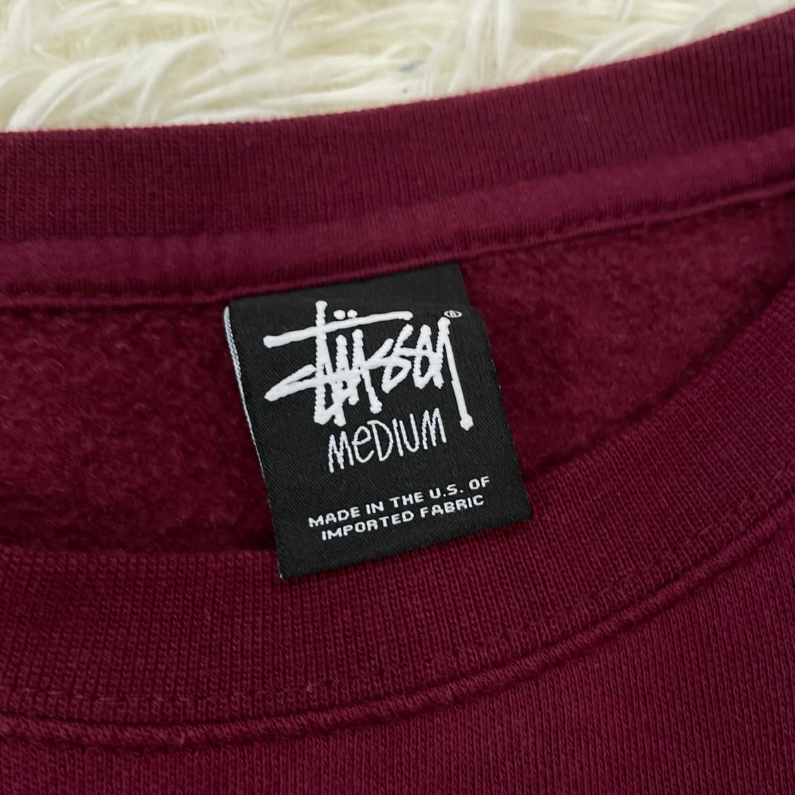 스투시 월드투어 크루넥 맨투맨 버건디 상품이미지4