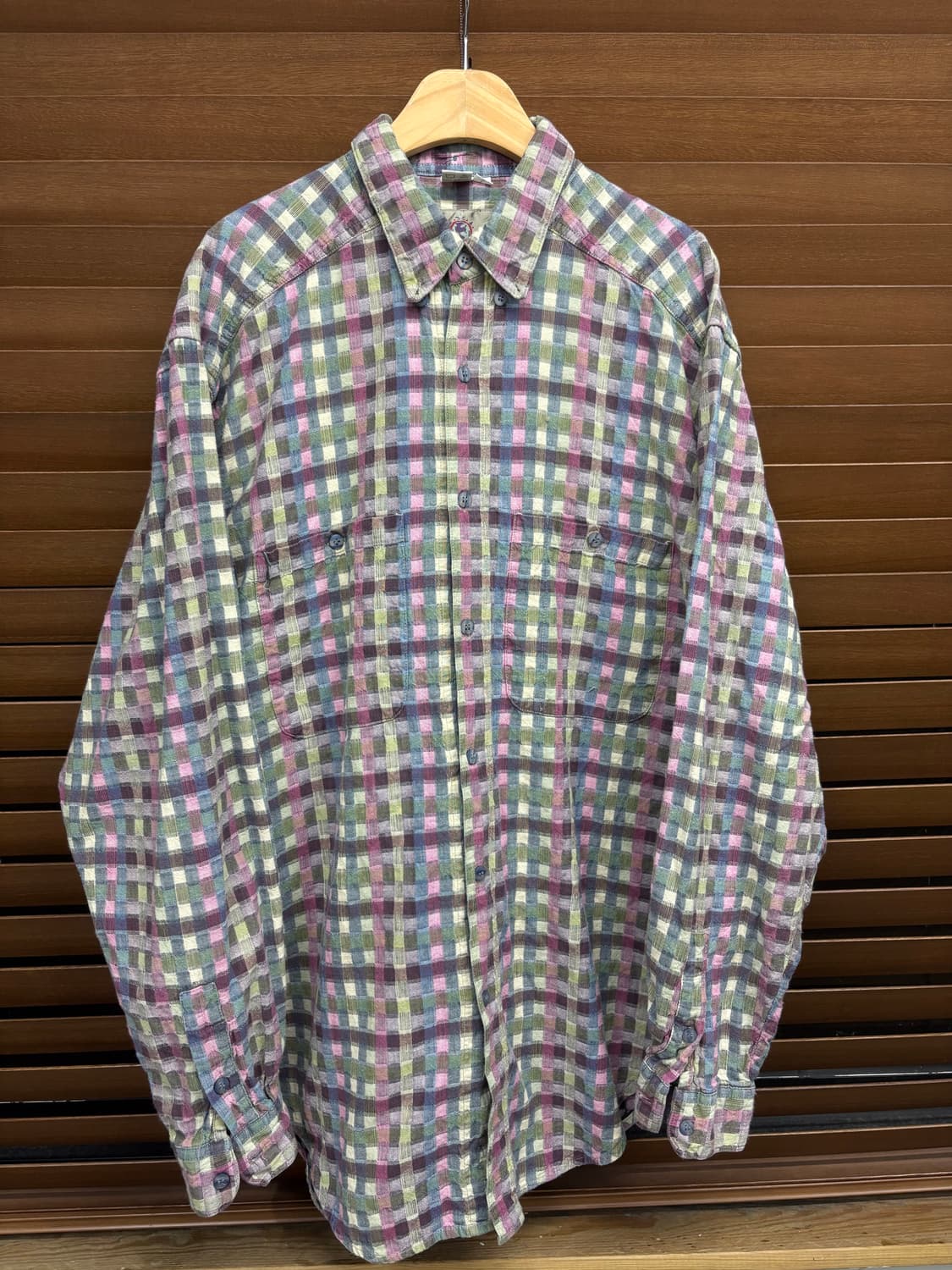 90s 테리토리 빈티지 패치워크 패턴 셔츠 상품이미지2