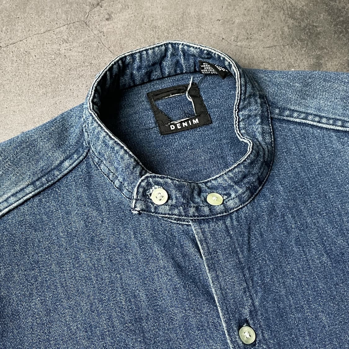 UNKNOWN 빈티지 데님 밴드칼라 코튼셔츠 A00401 상품이미지2