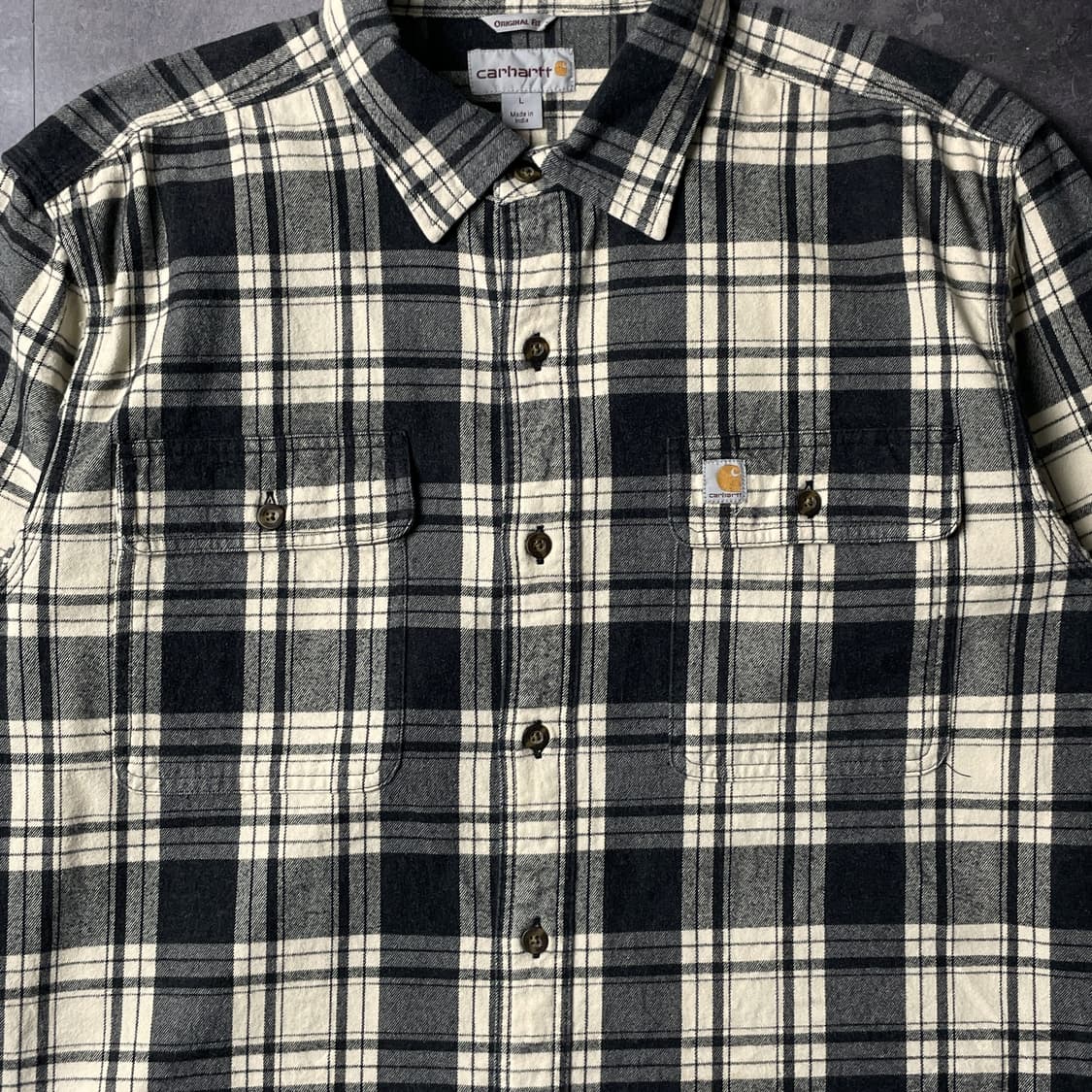 CARHARTT 칼하트 빈티지 체크 플란넬 워크 셔츠 A00891 상품이미지3