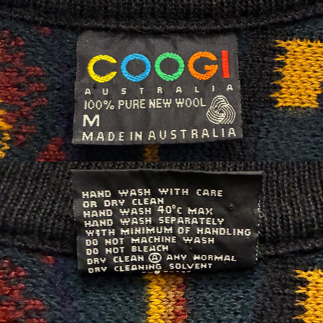 (M/103)Coogi 쿠지 3D 에스닉 빈티지 케이블 V넥 니트 상품이미지10
