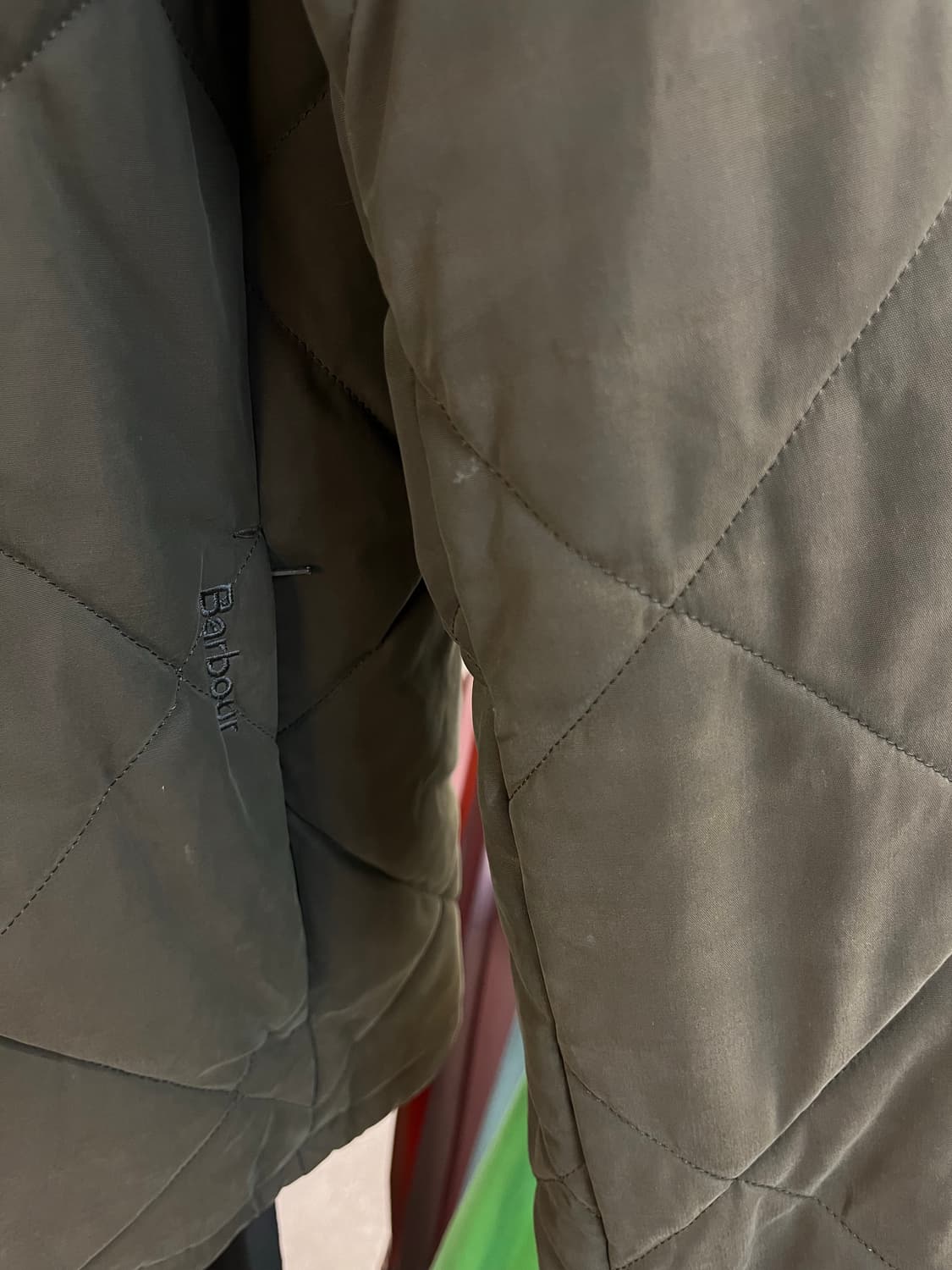 바버 퀄팅 카라 자켓 카키 L #csz897 상품이미지9