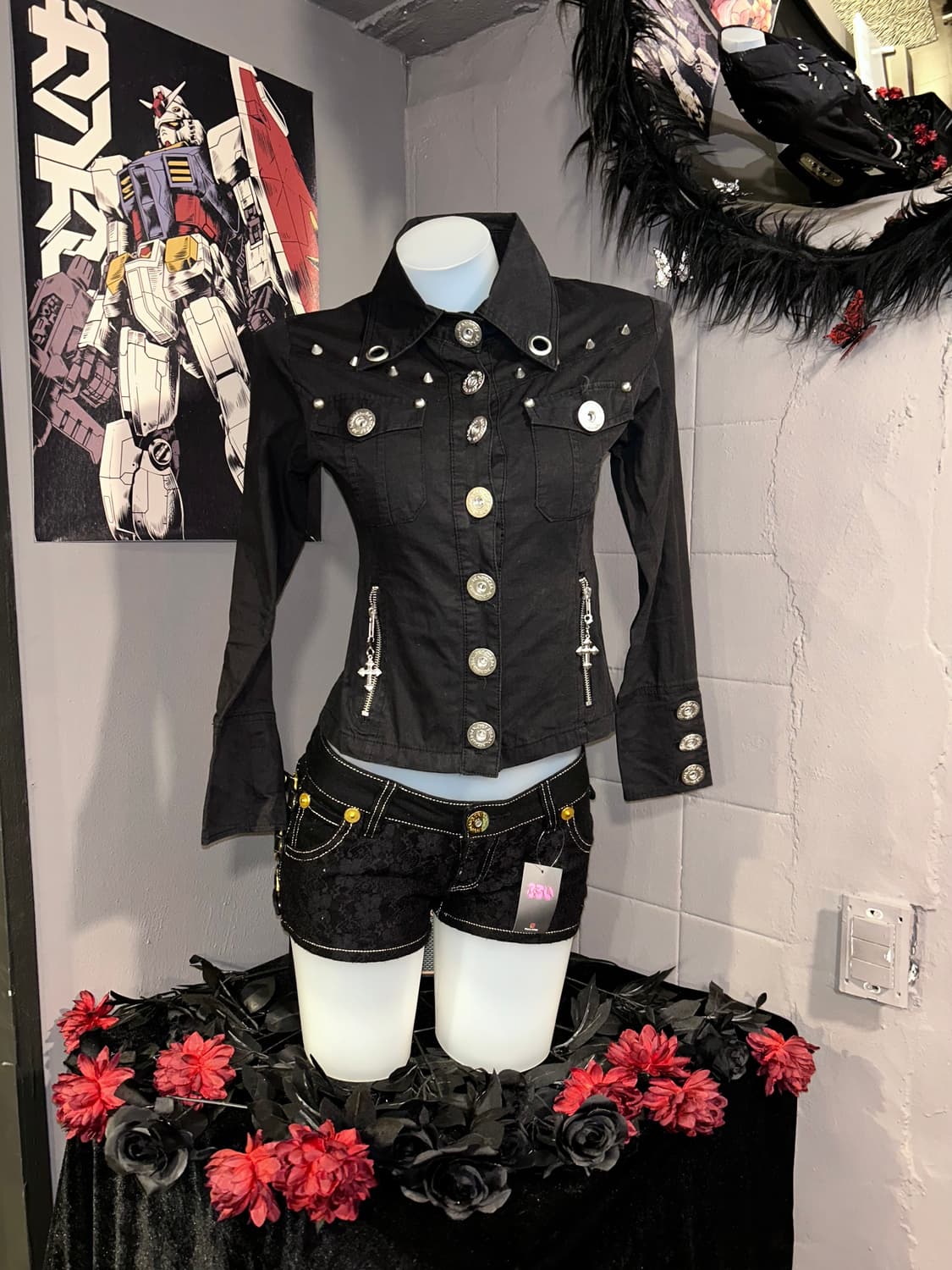 d.i.a 다이아 십자참 자수 스터드 자켓 갸루y2k펑크 상품이미지2