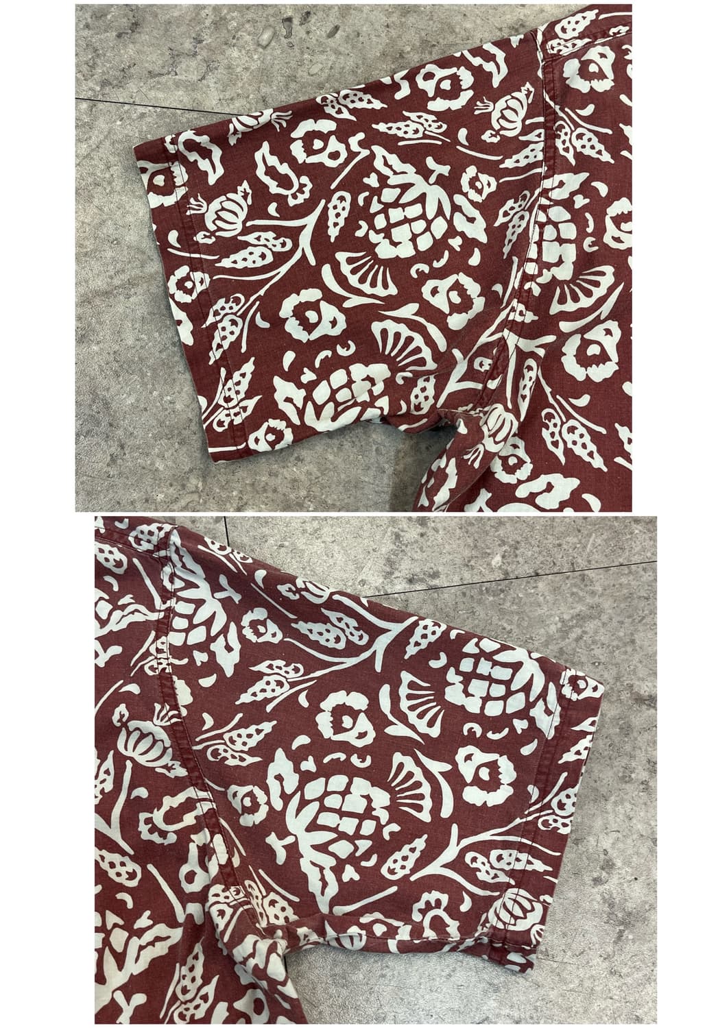 빈티지 하와이안 패턴 반팔 셔츠 레드브라운 XL #csz3714 상품이미지6