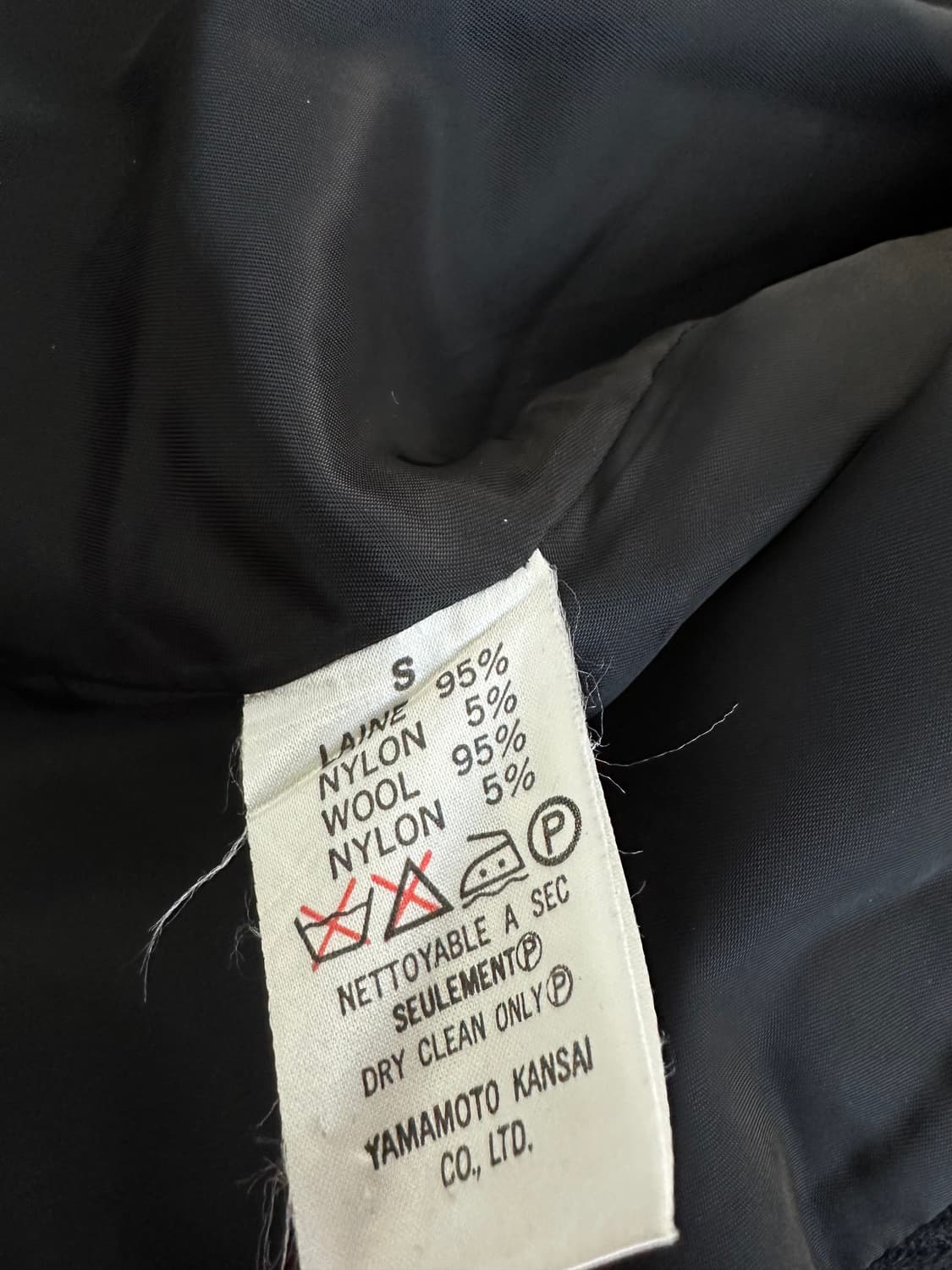 90s 칸사이 야마모토 메탈 오브제 울 코트 상품이미지7