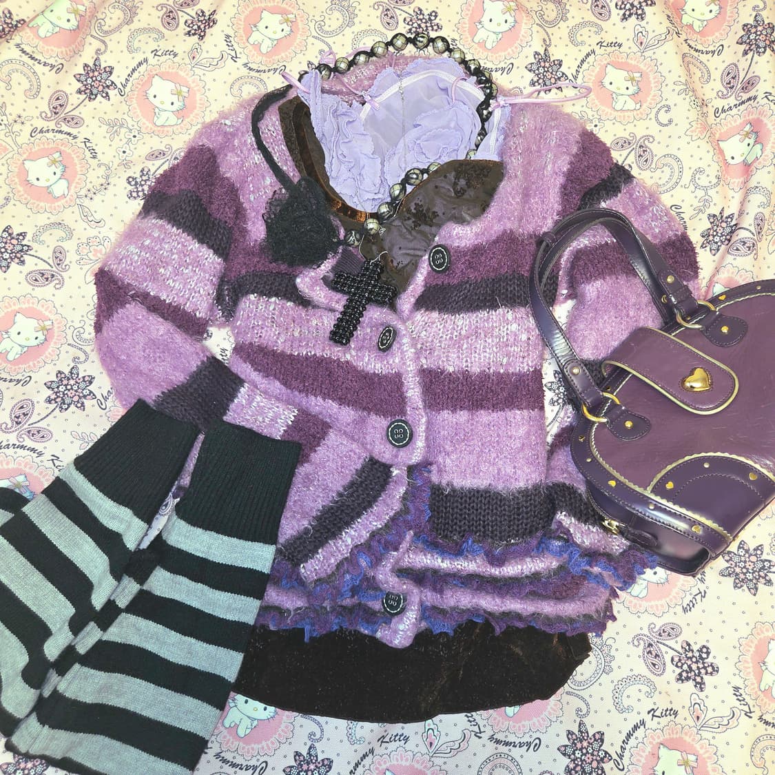 ☾⋆⁺₊⋆코디셋: 슈슈룬 바닐라깔 고딕 고스로리 코디 세트 ⁺˚⋆♱⋆ 상품이미지1