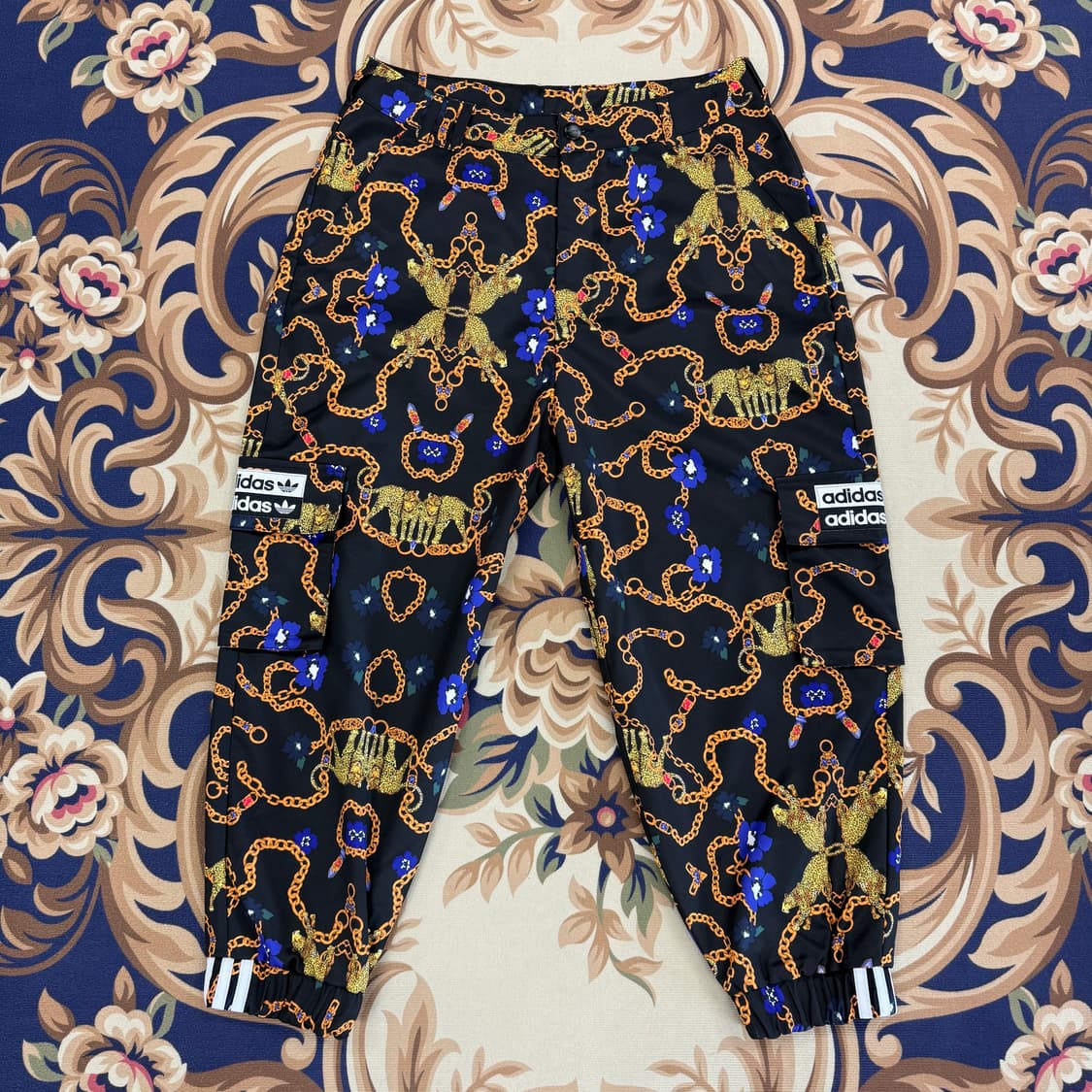 (우먼즈 L)아디다스 블랙 레오파드 체인 카고 조거팬츠 상품이미지1