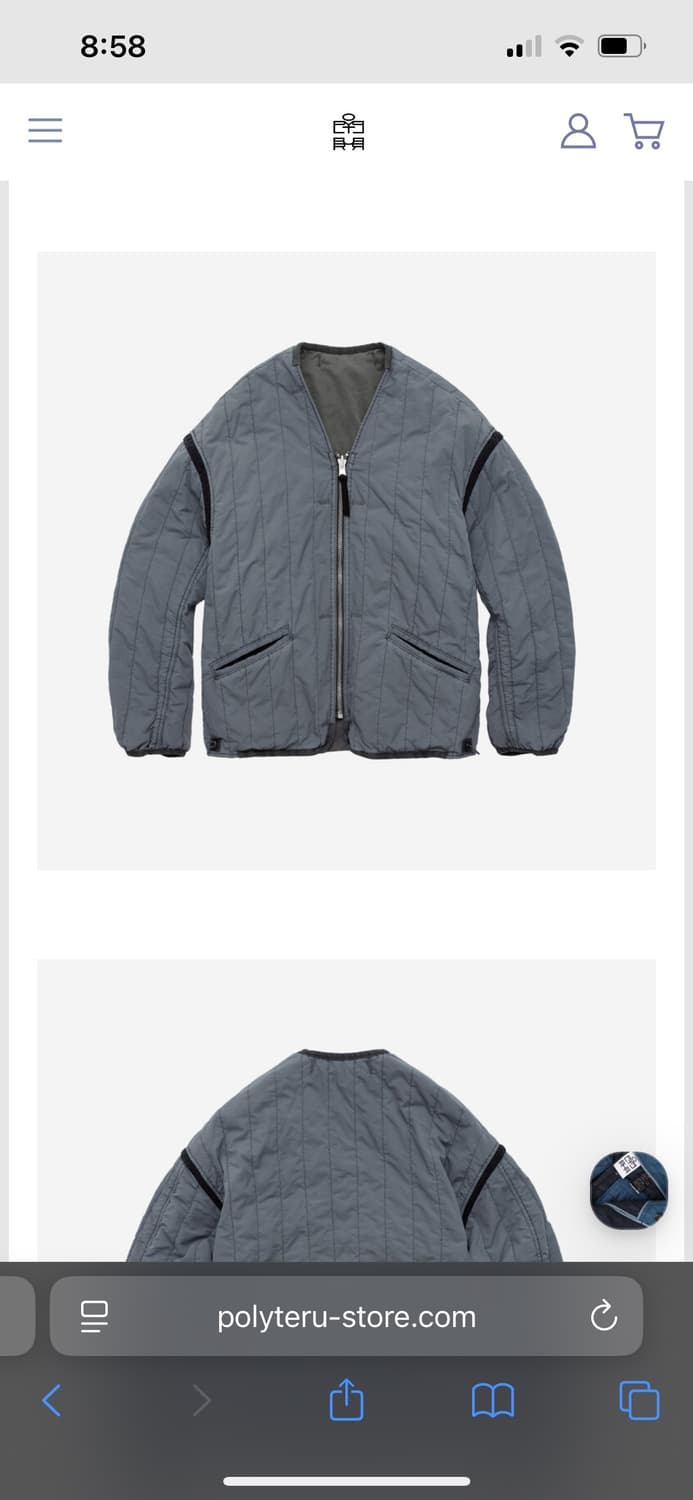 2)폴리테루 리버시블 라이너 자켓 세이지 그레이 제이드 25fw 상품이미지1