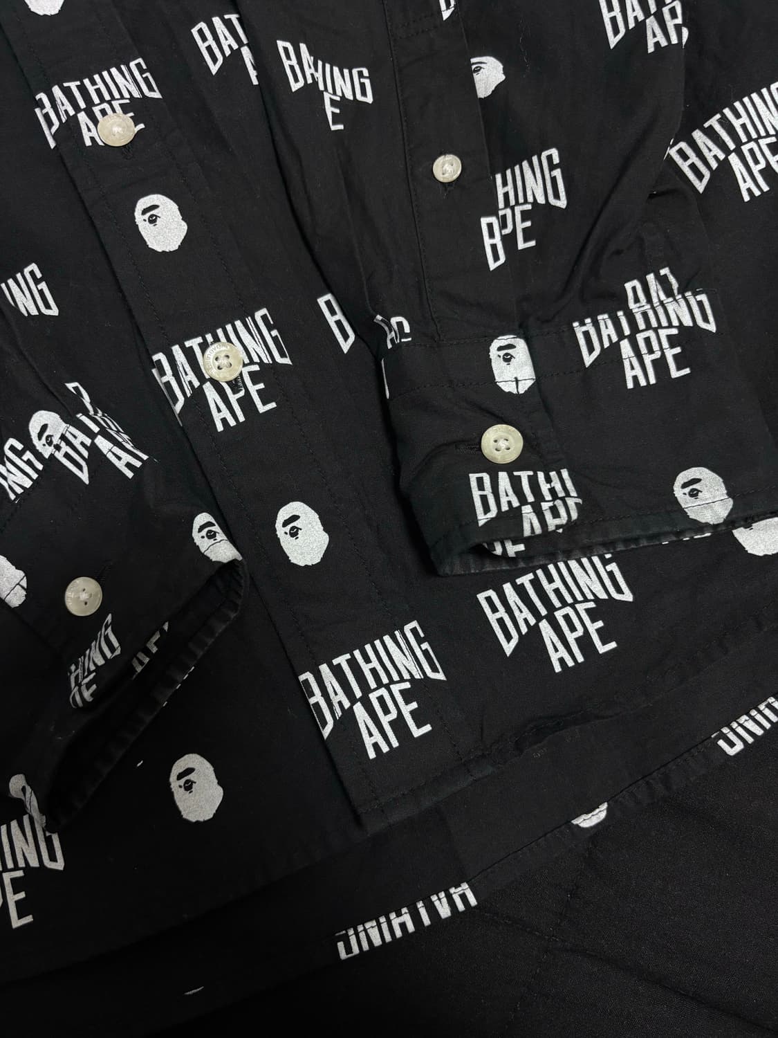 베이프 패턴 셔츠 블랙 M 상품이미지4