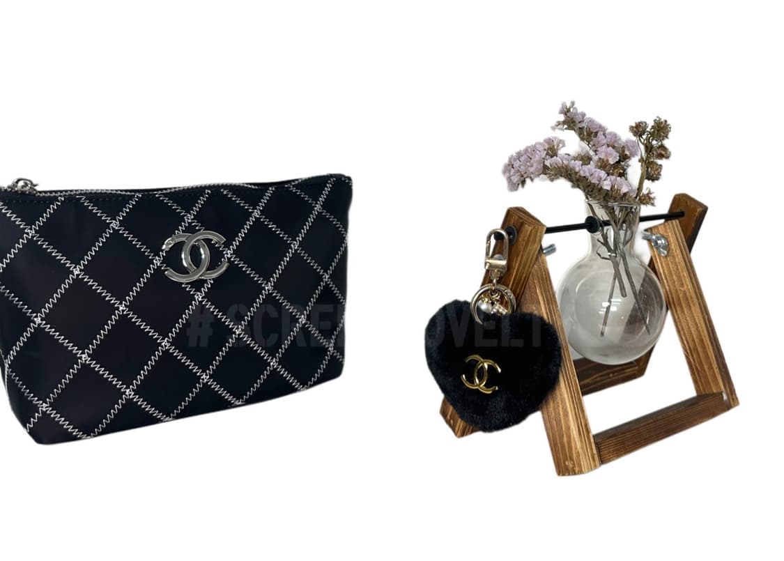 넬 하트 폼폼이 키링 블랙 상품이미지2