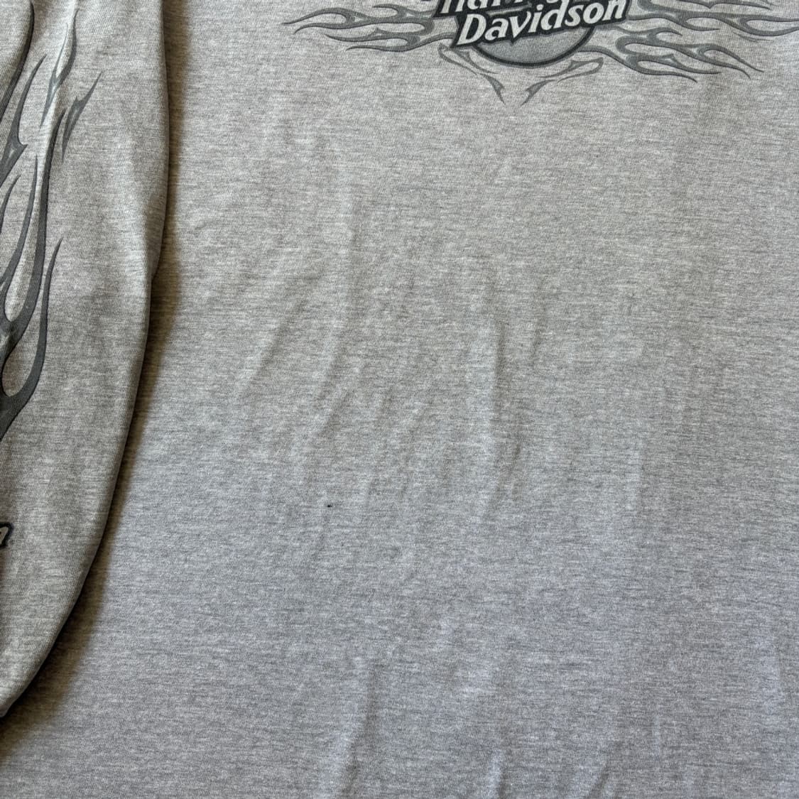 할리데이비슨 미국 생산 그레이 플레임 긴팔 티셔츠 상품이미지5