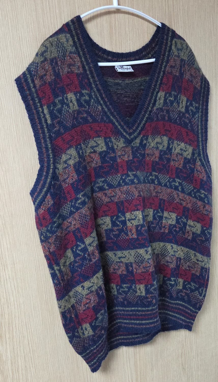 (착샷) 와리 wari 알파카 페어아일 니트 베스트 상품이미지2